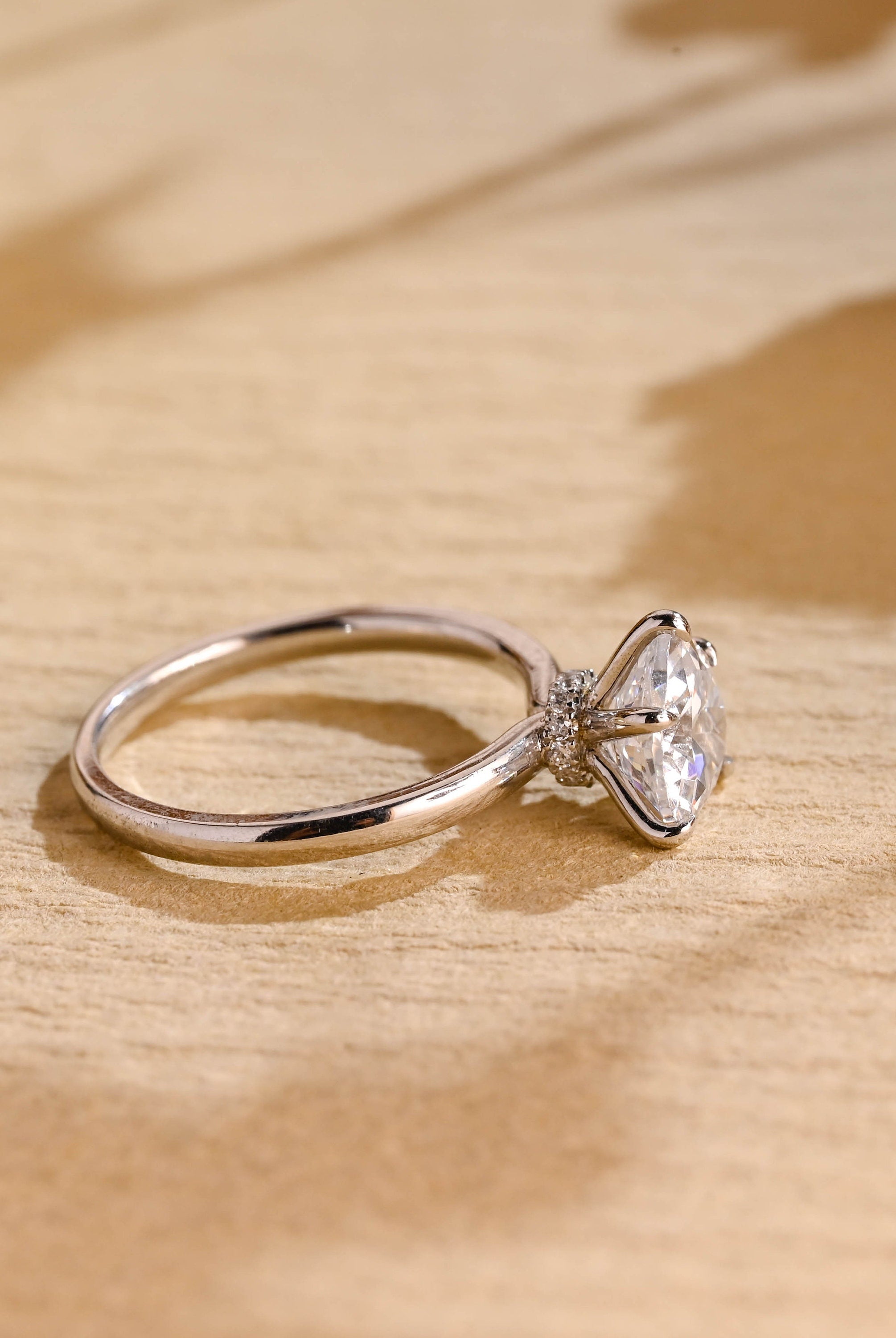 Diamond Hidden Halo Moissanite Ring