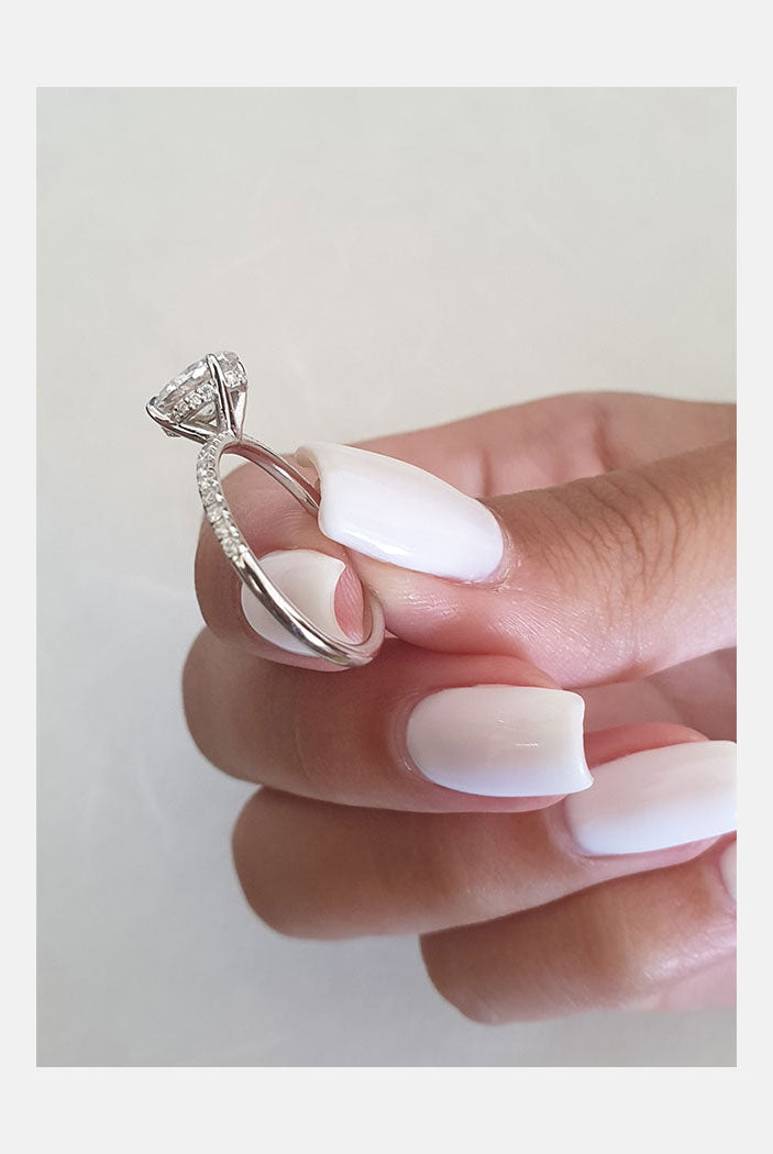 Oval Hidden Halo Ring