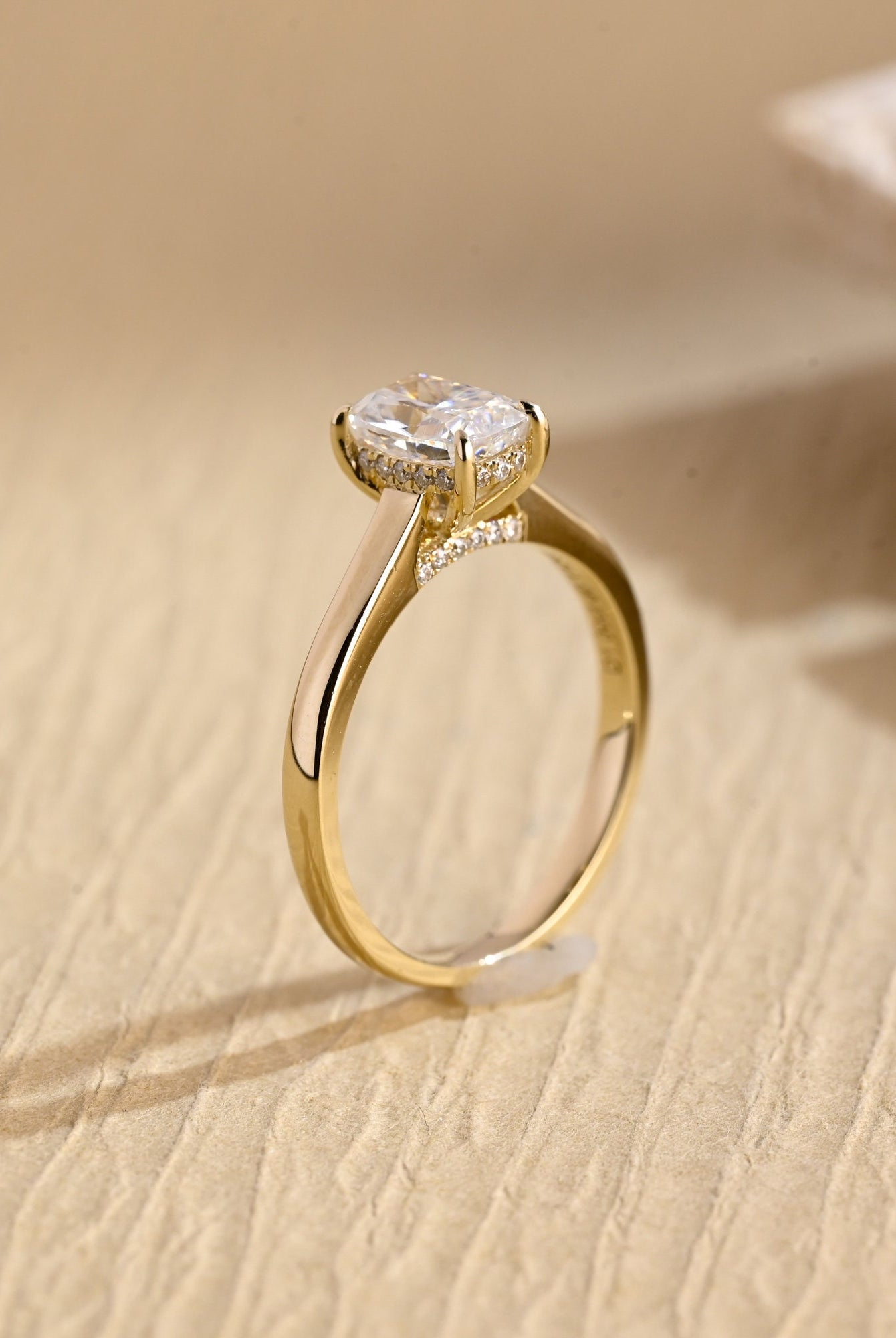 Radiant Moissanite Engagement Ring