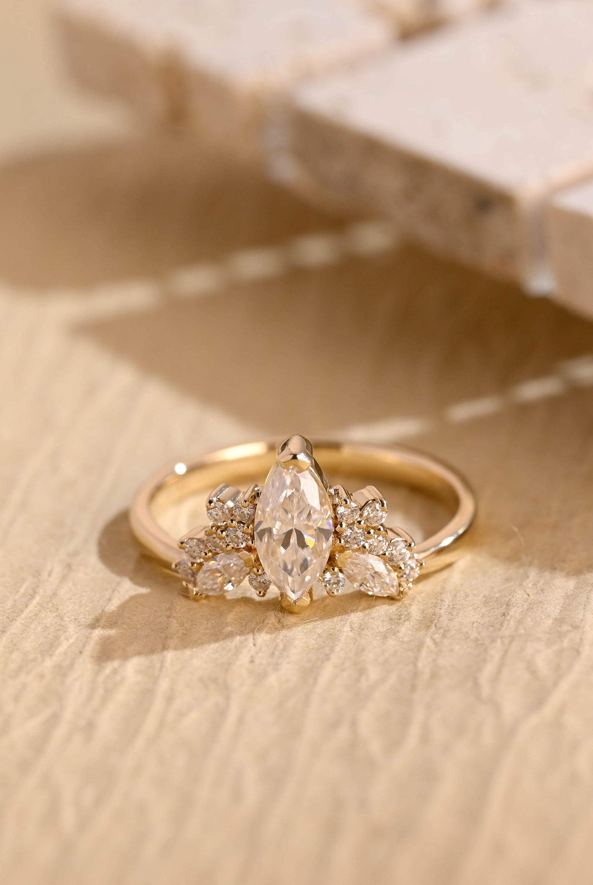1 Carat Marquise Moissanite Ring