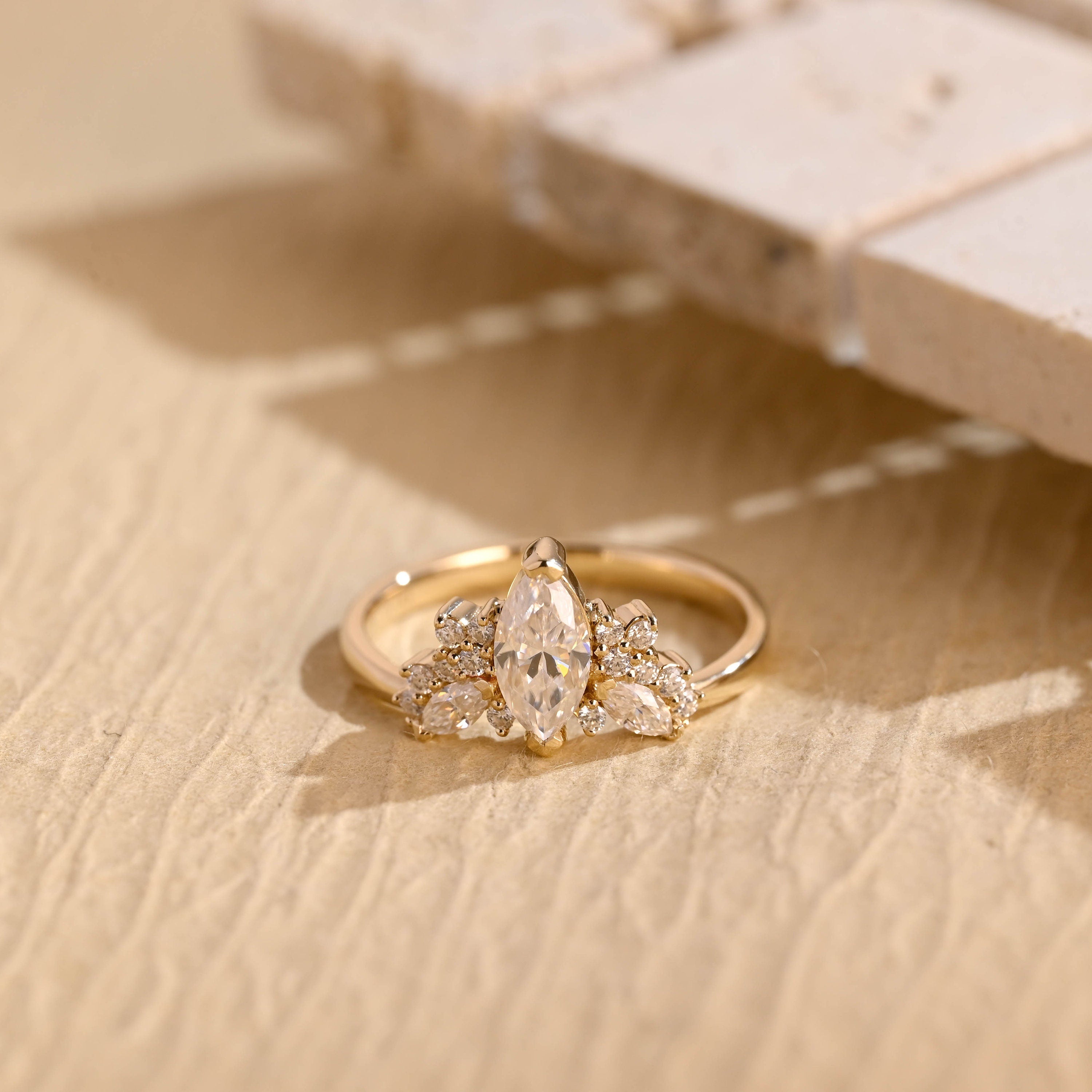 1 Carat Marquise Moissanite Ring