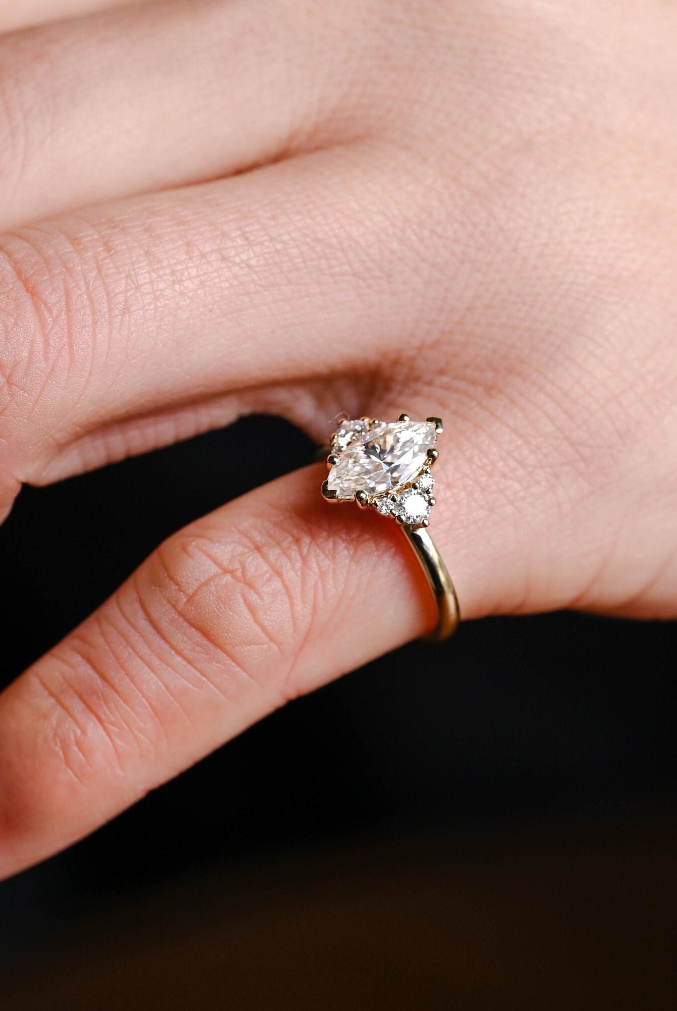 Luxury Marquise Cluster Engagement Ring for Women