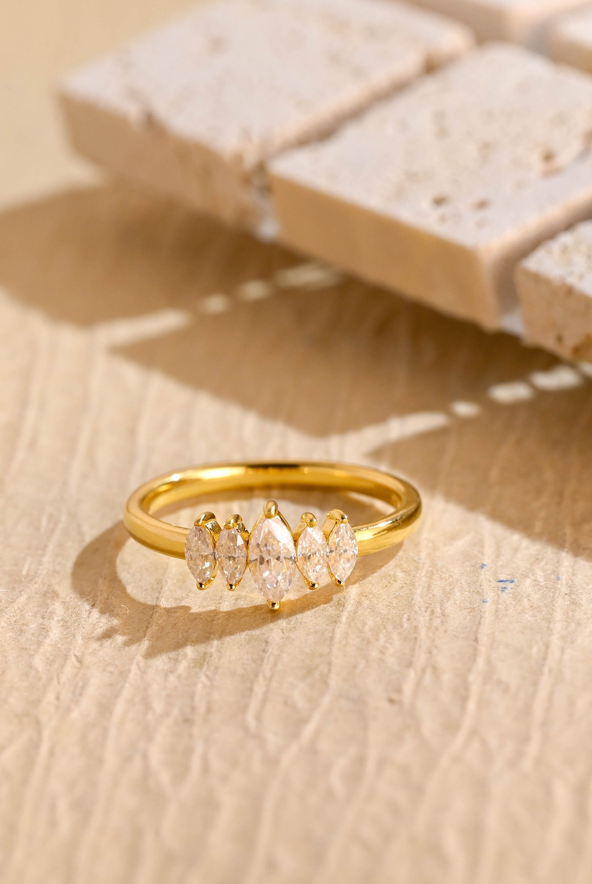 1 Carat Marquise Moissanite Ring