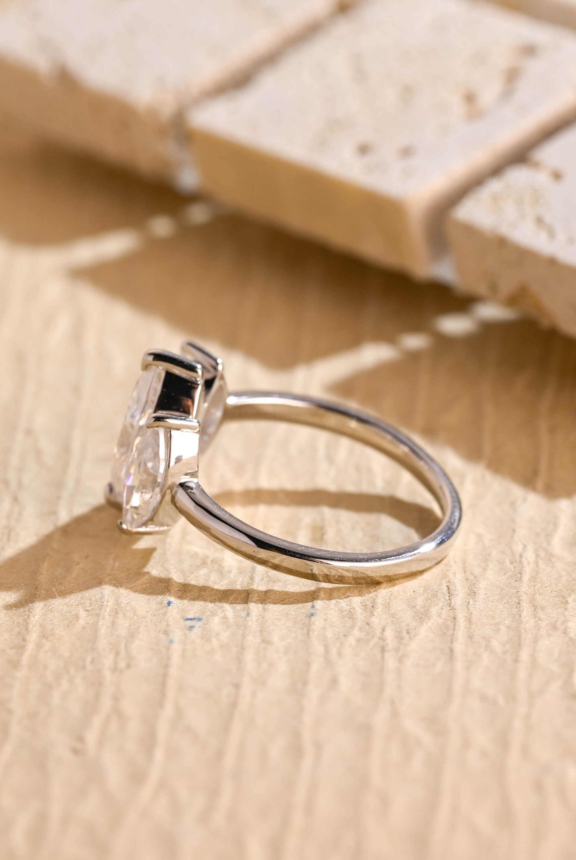 Marquise Three Stone Engagement Ring