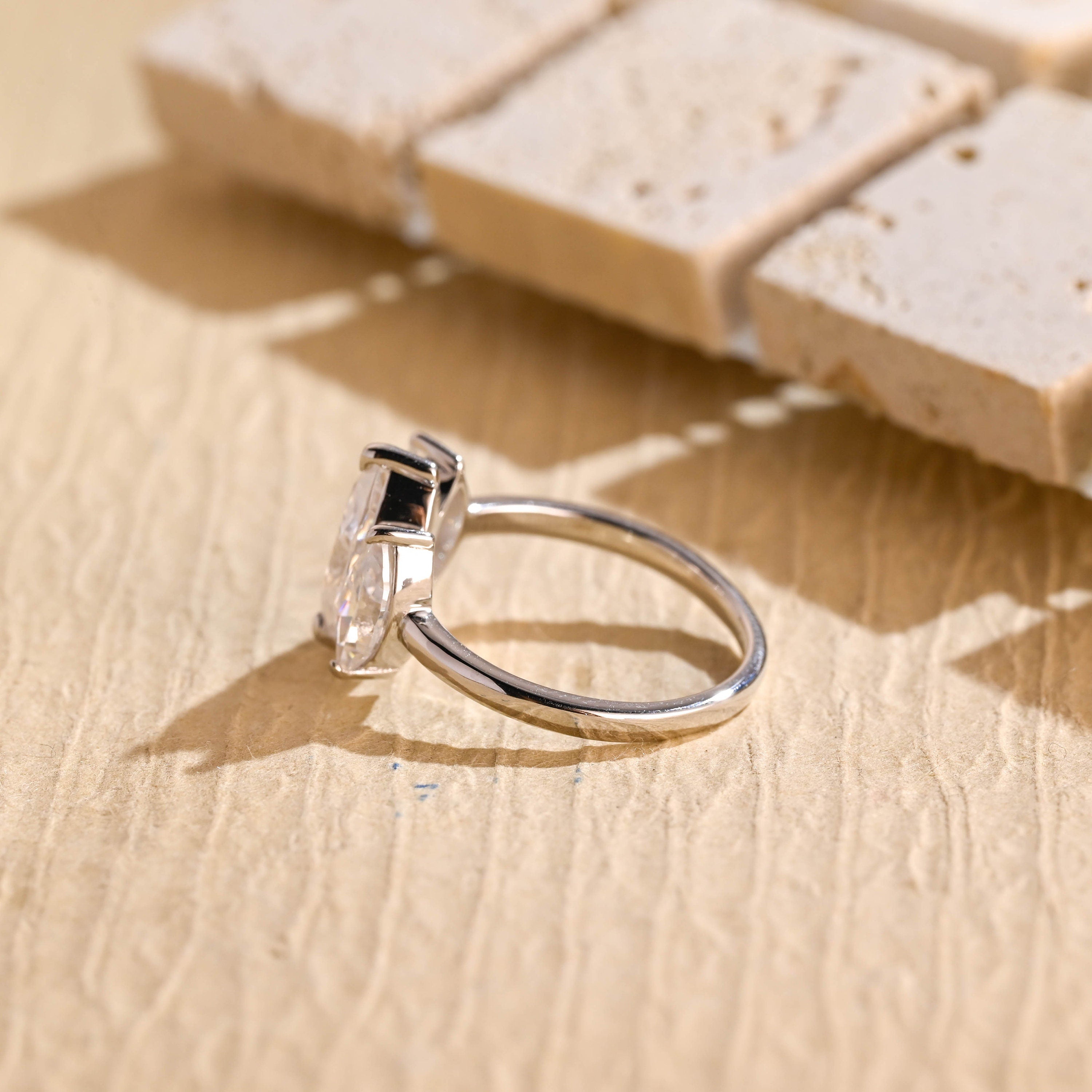 Marquise Three Stone Engagement Ring