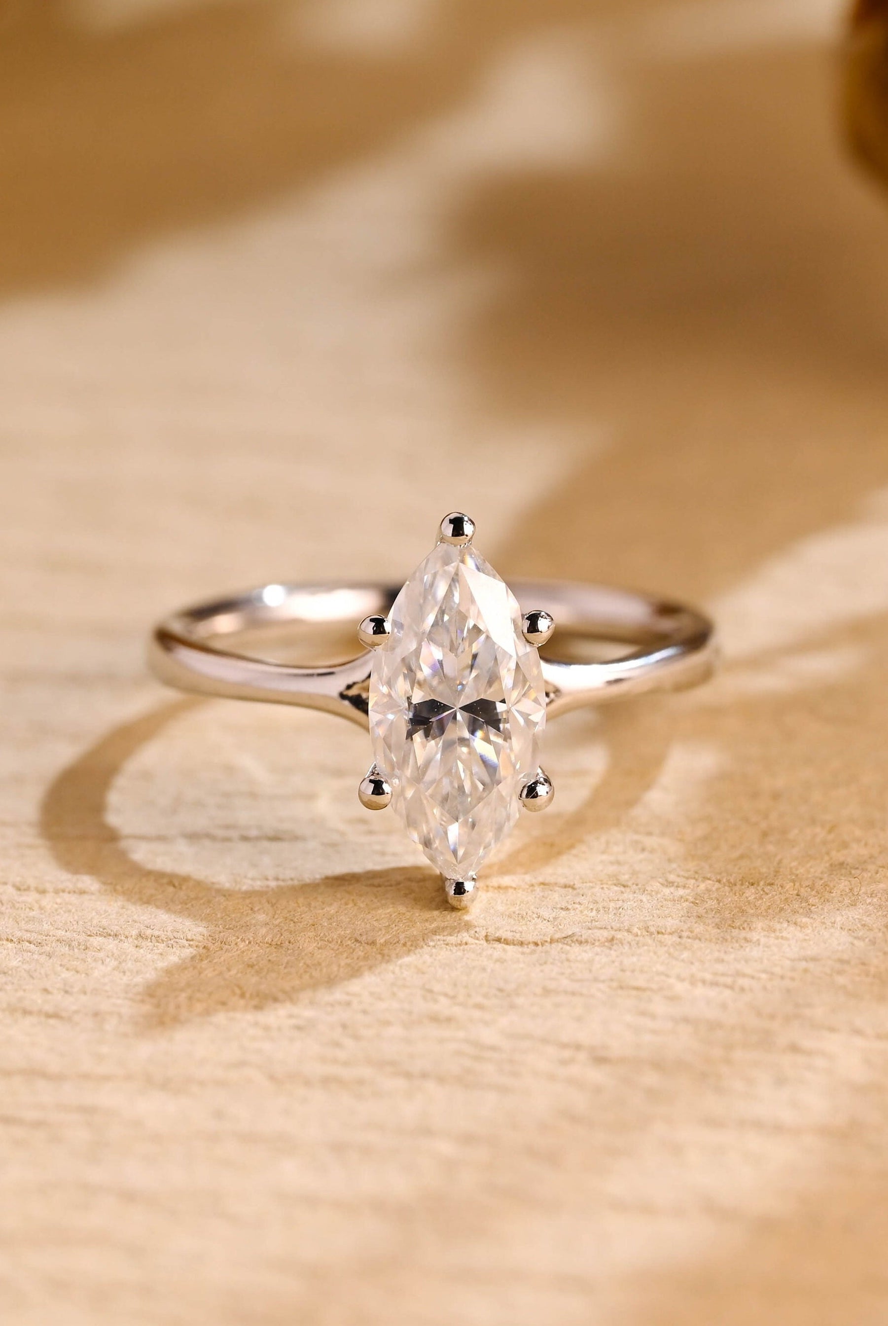 1.5 Carat Marquise Moissanite Ring