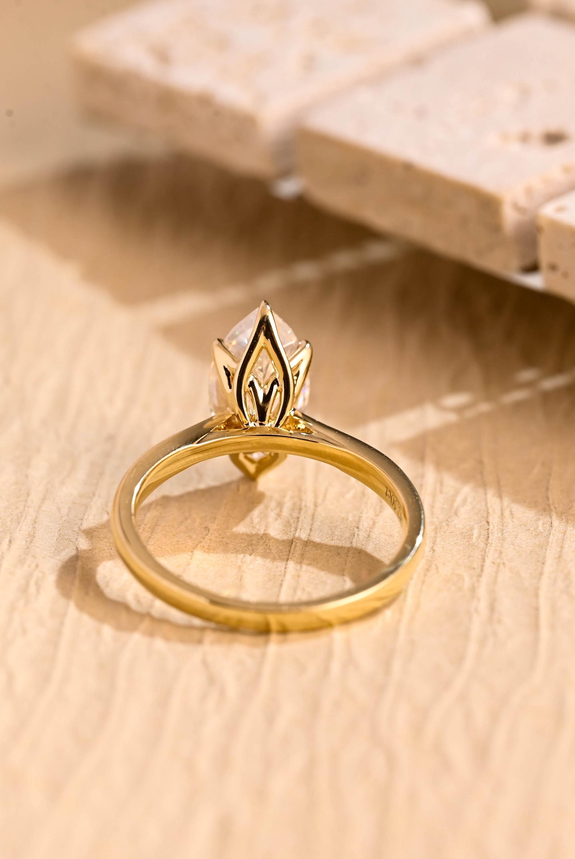 White Gold Marquise Moissanite Ring