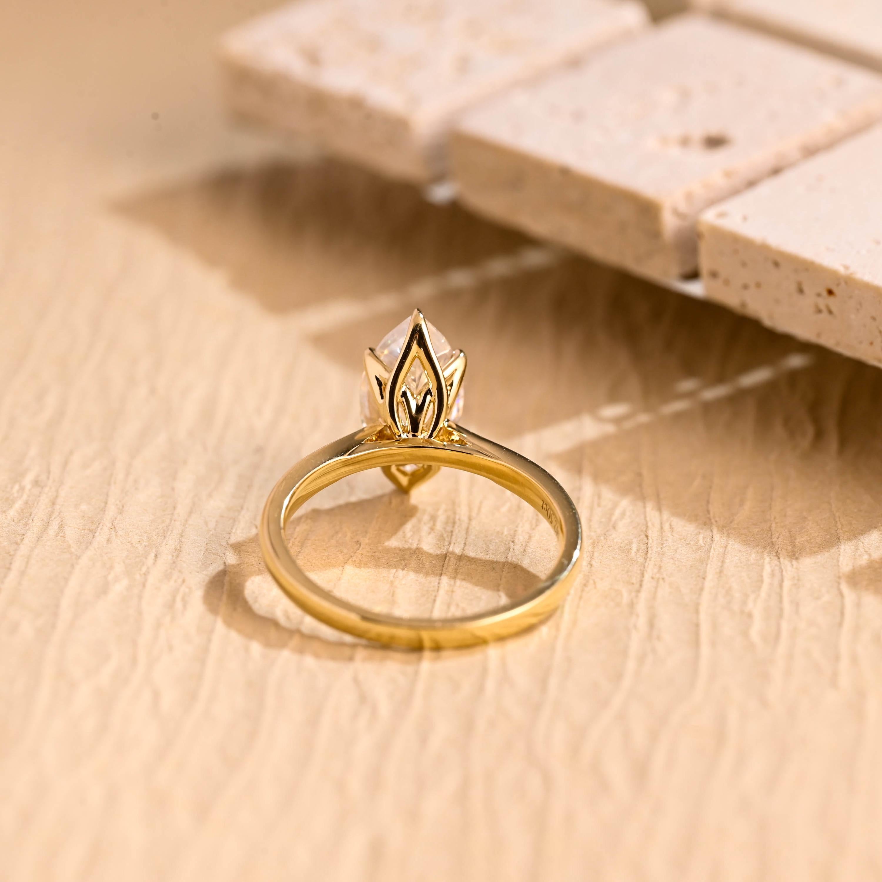 White Gold Marquise Moissanite Ring