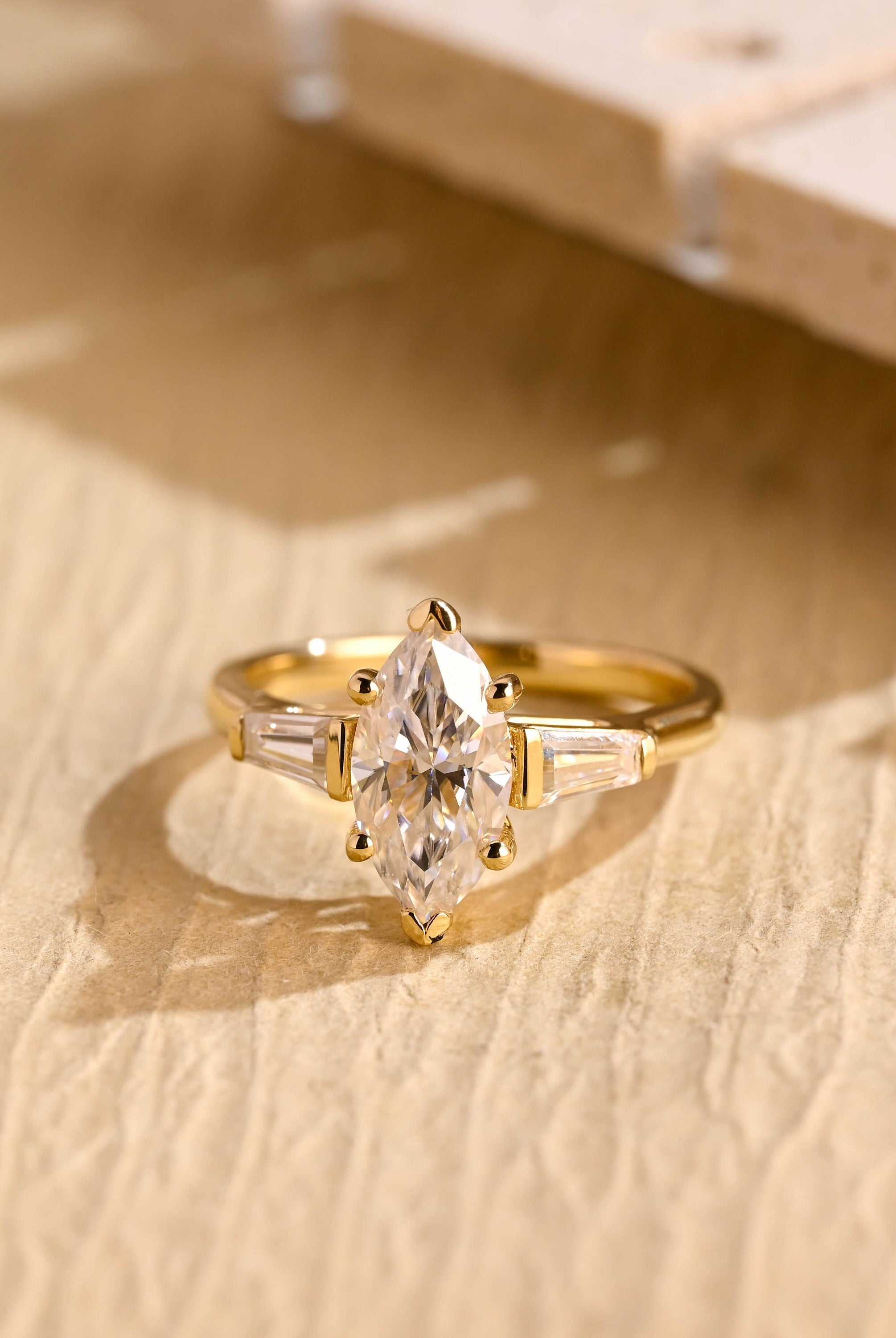 1 Carat Marquise Moissanite Ring