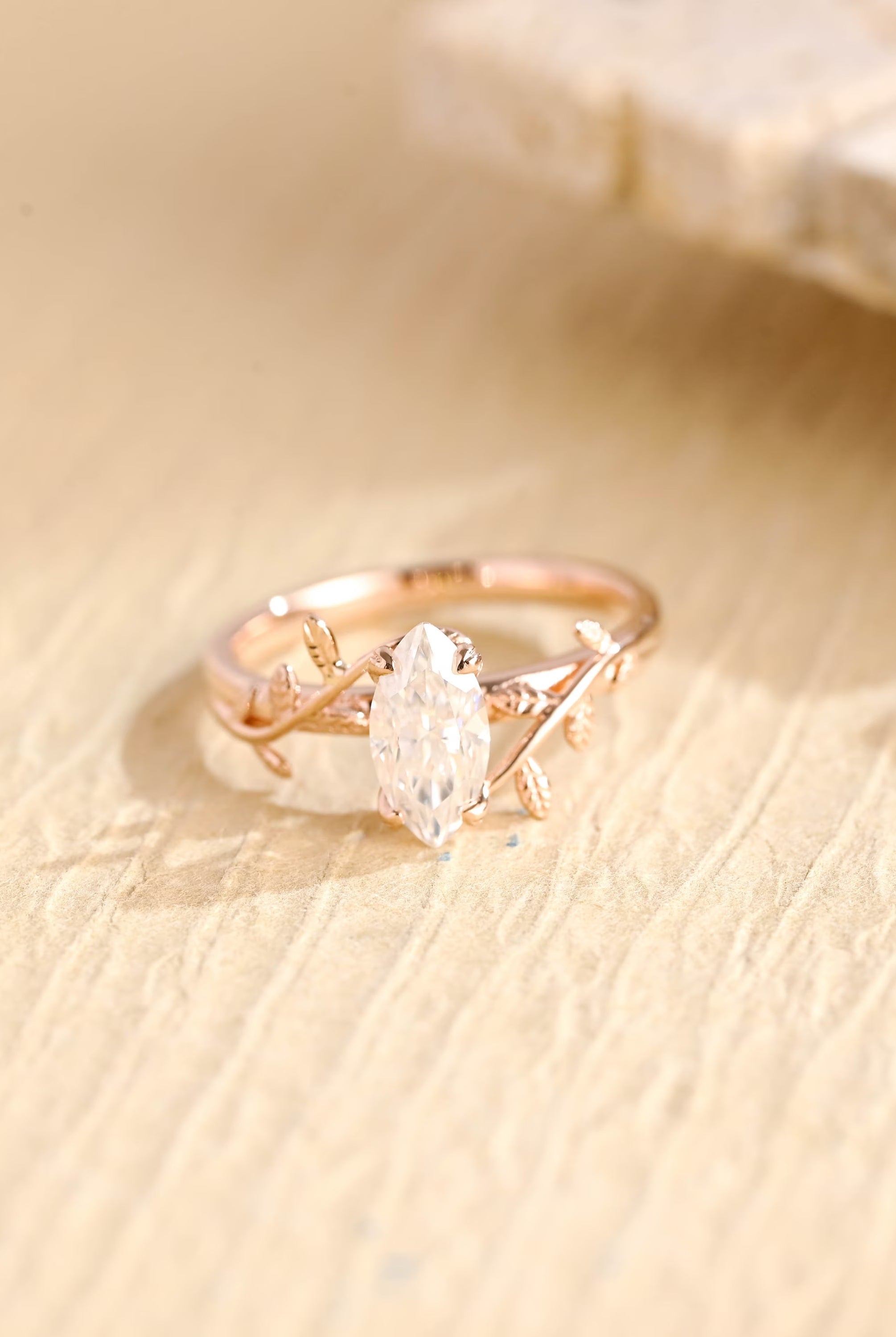 1 Carat Marquise Moissanite Ring