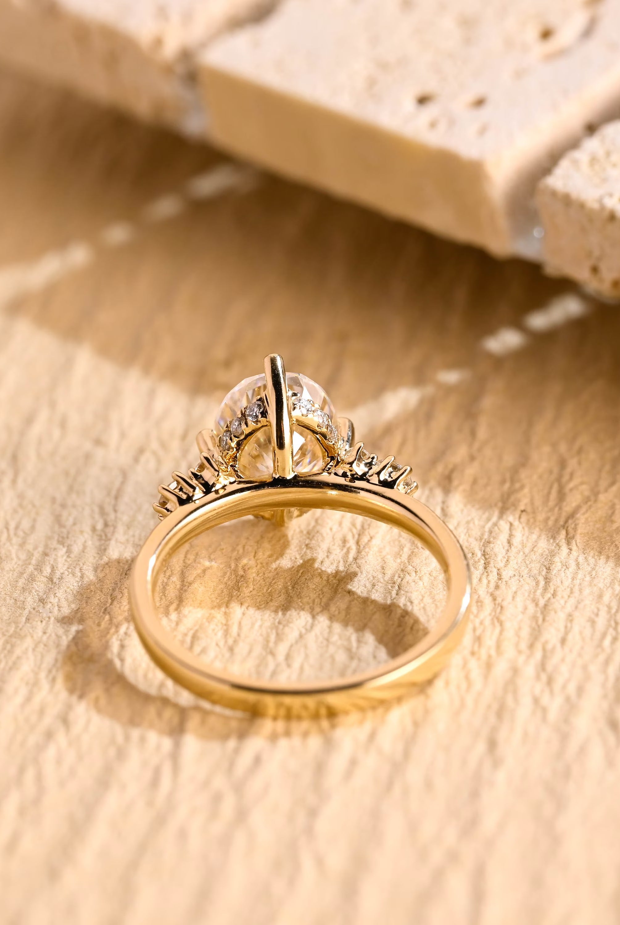 Oval Hidden Halo Ring
