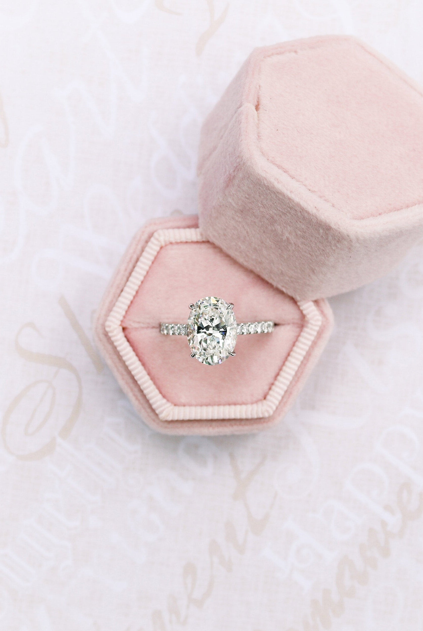 Pave Band Engagement Ring