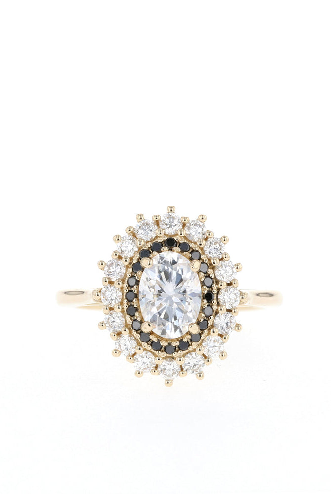 Oval Halo Moissanite Ring