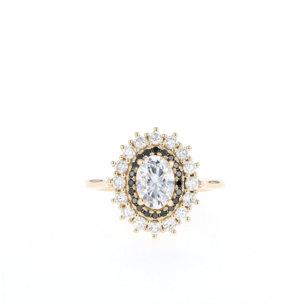 Oval Halo Moissanite Ring
