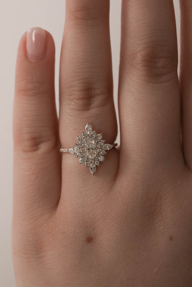 Halo Cluster Engagement Ring