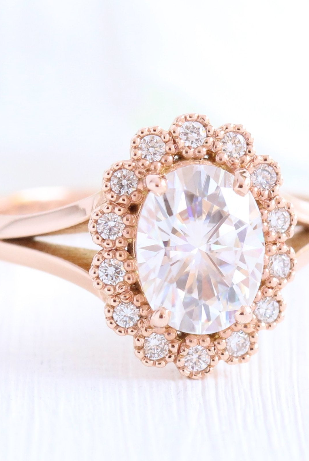 Oval Cut Diamond Halo Ring
