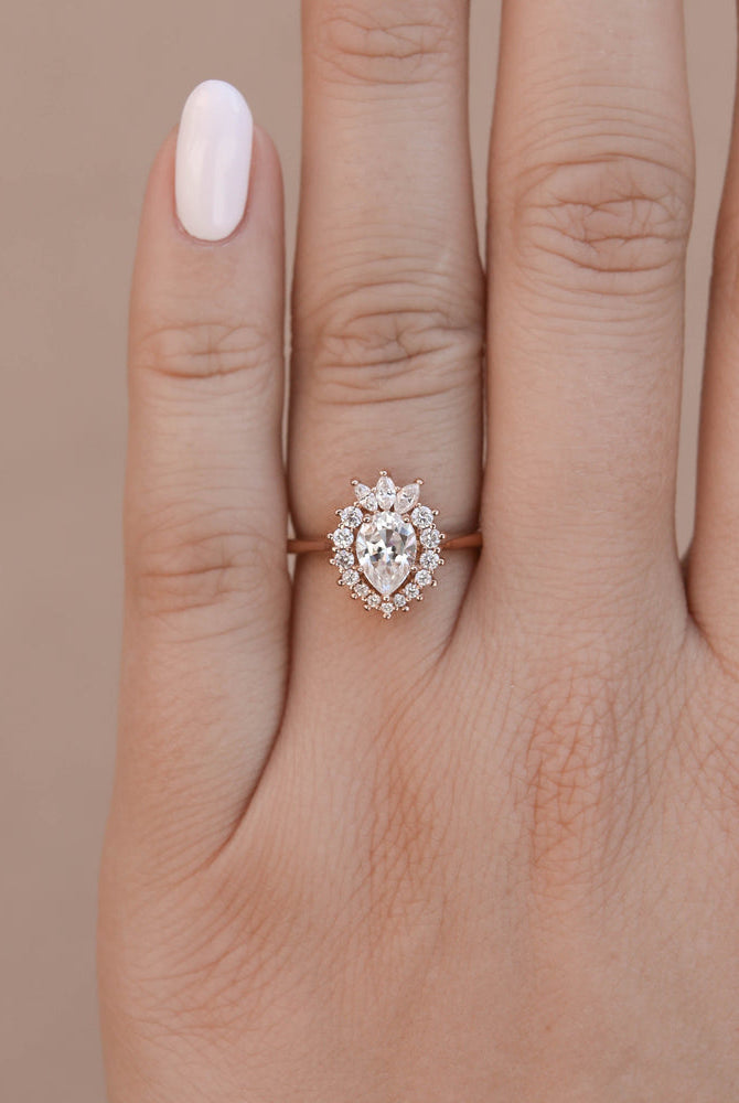 Pear Solitaire Moissanite Ring
