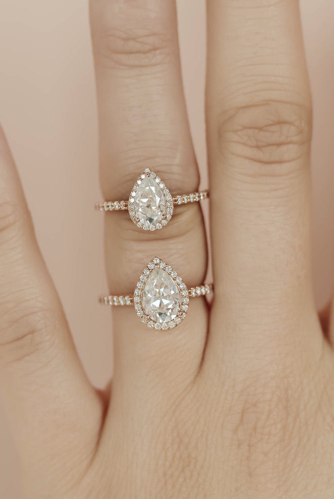 Pear Shape Halo Ring