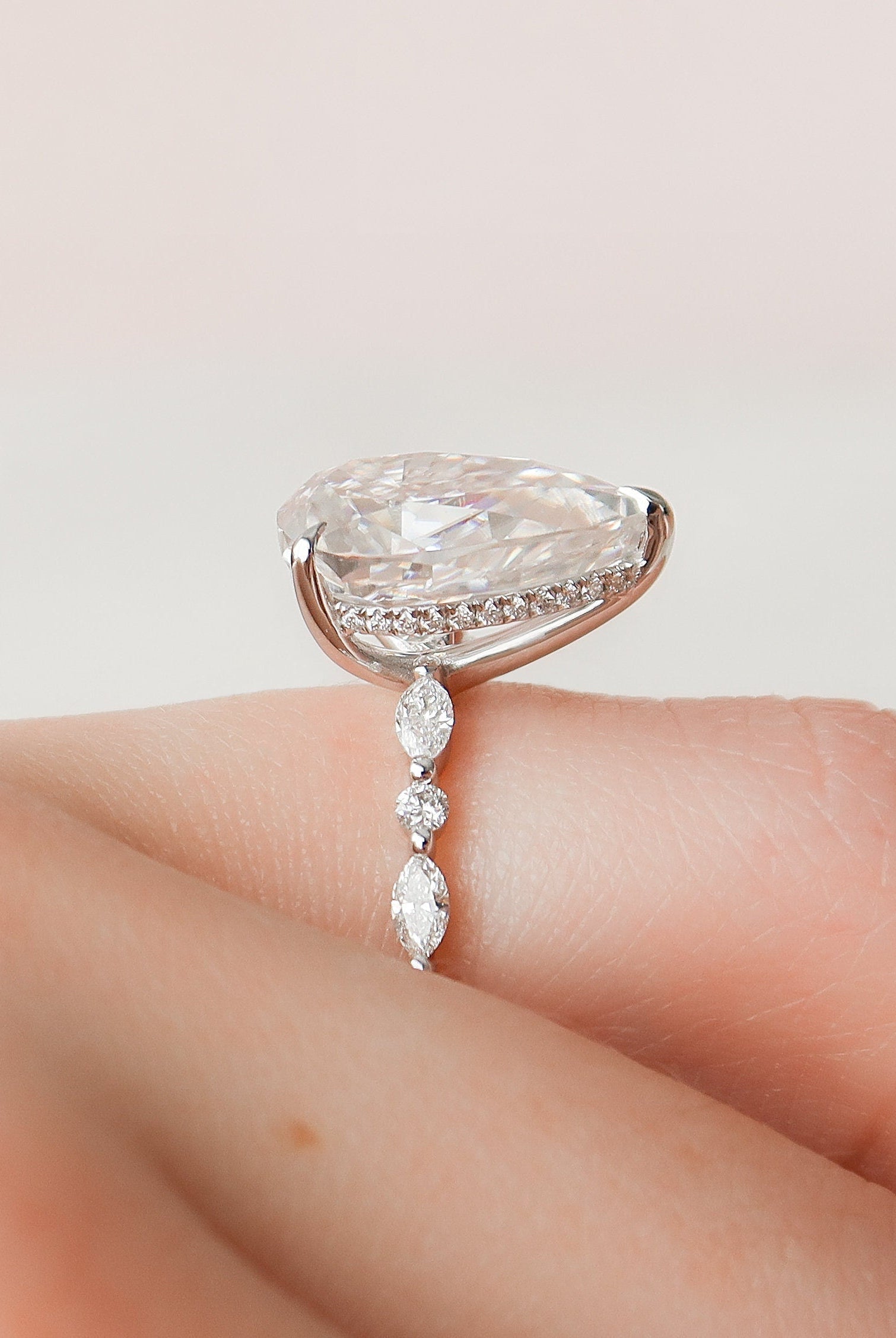Pear Pave Engagement Ring