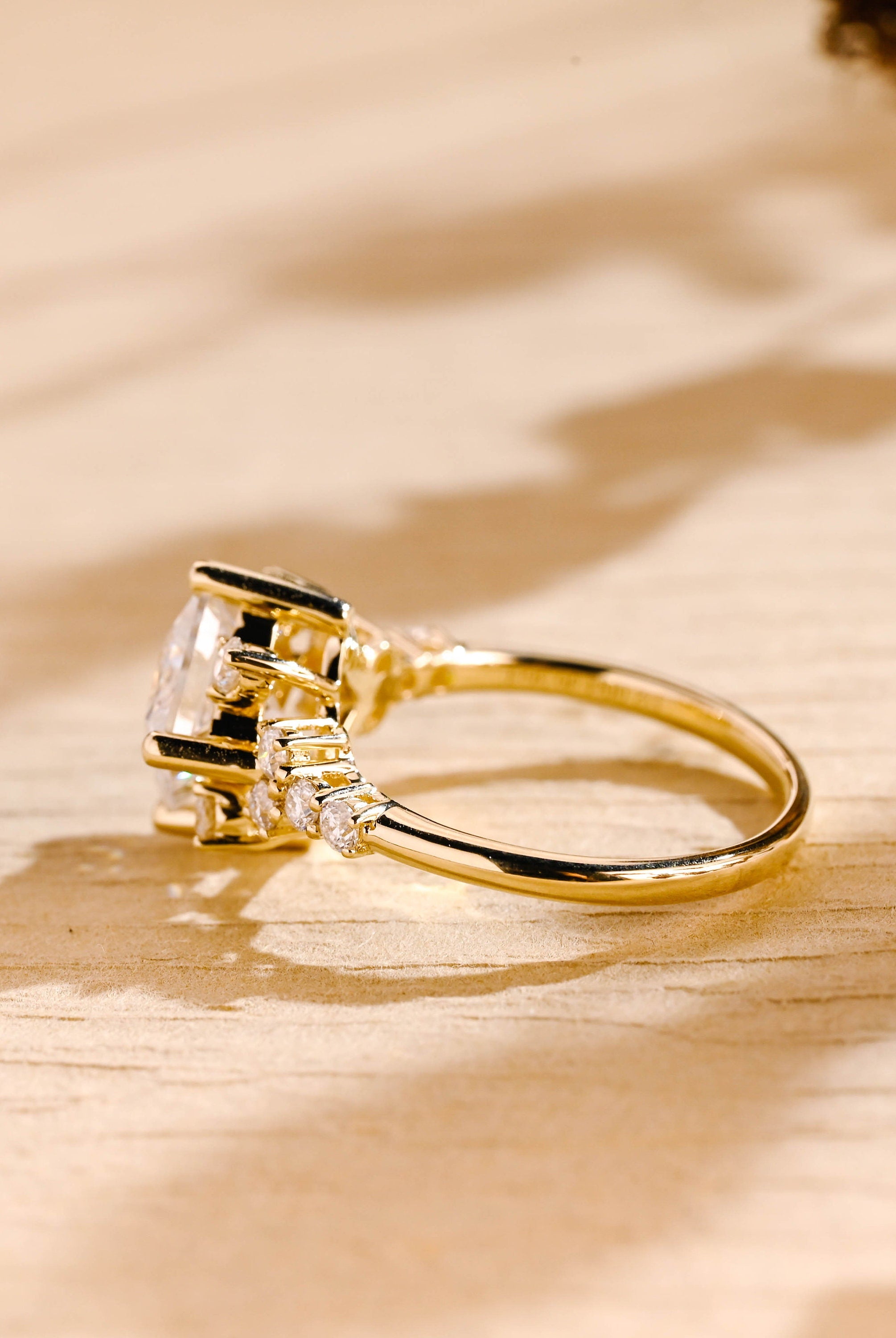 White Gold Princess Cut Moissanite Ring