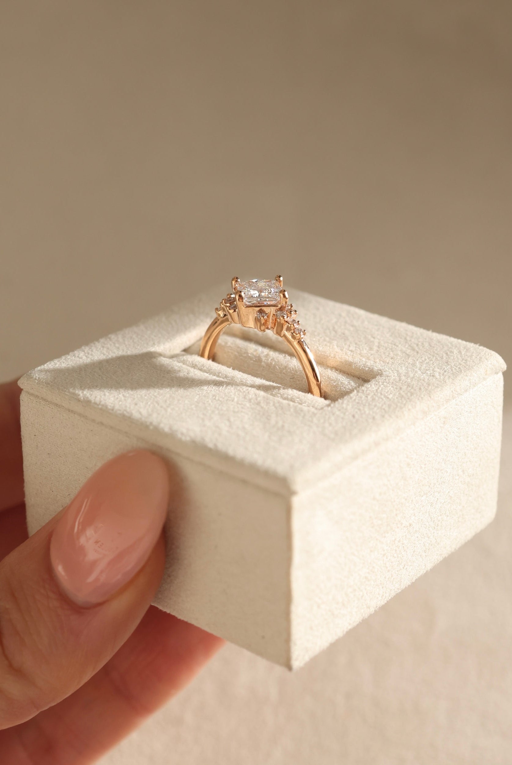 Cluster Moissanite Engagement Ring
