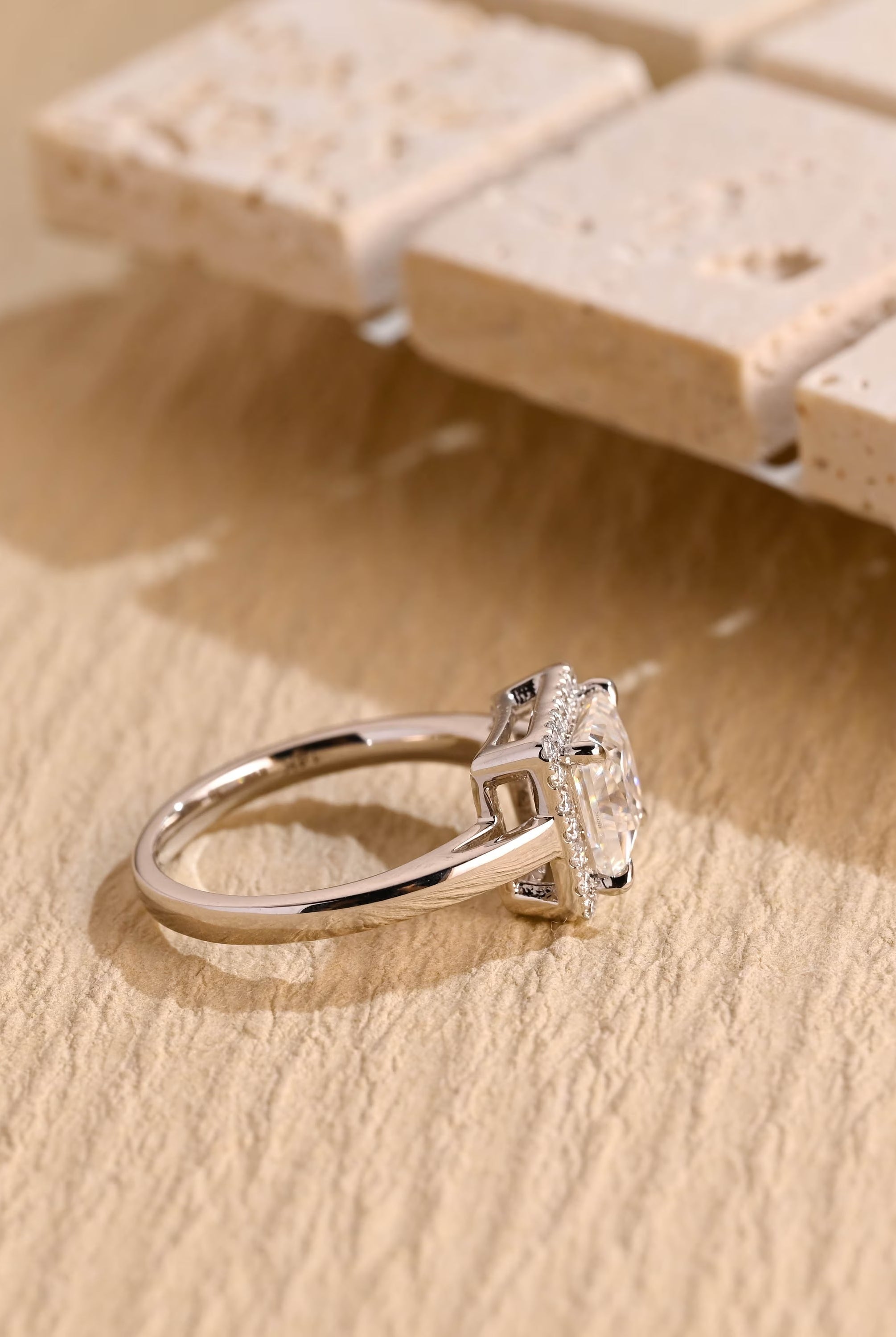 Halo Moissanite Engagement Ring