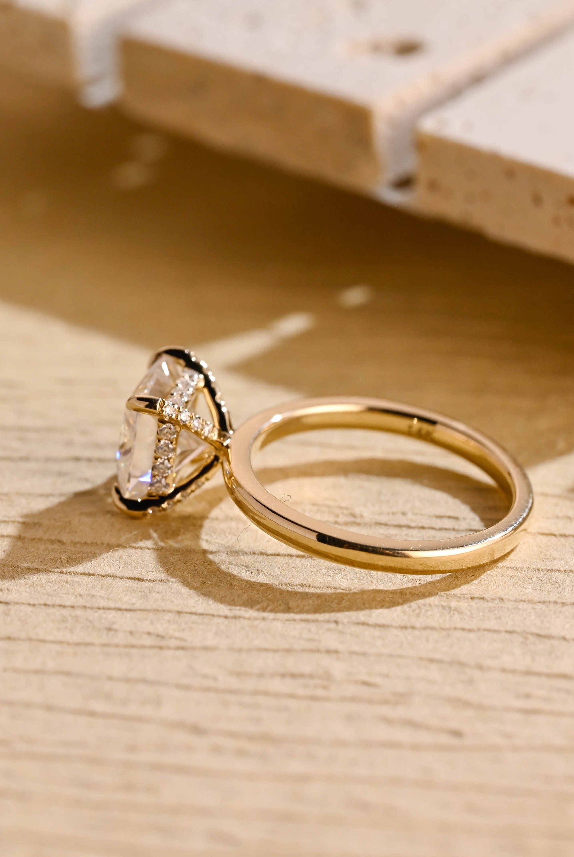 Moissanite Hidden Halo Engagement Ring