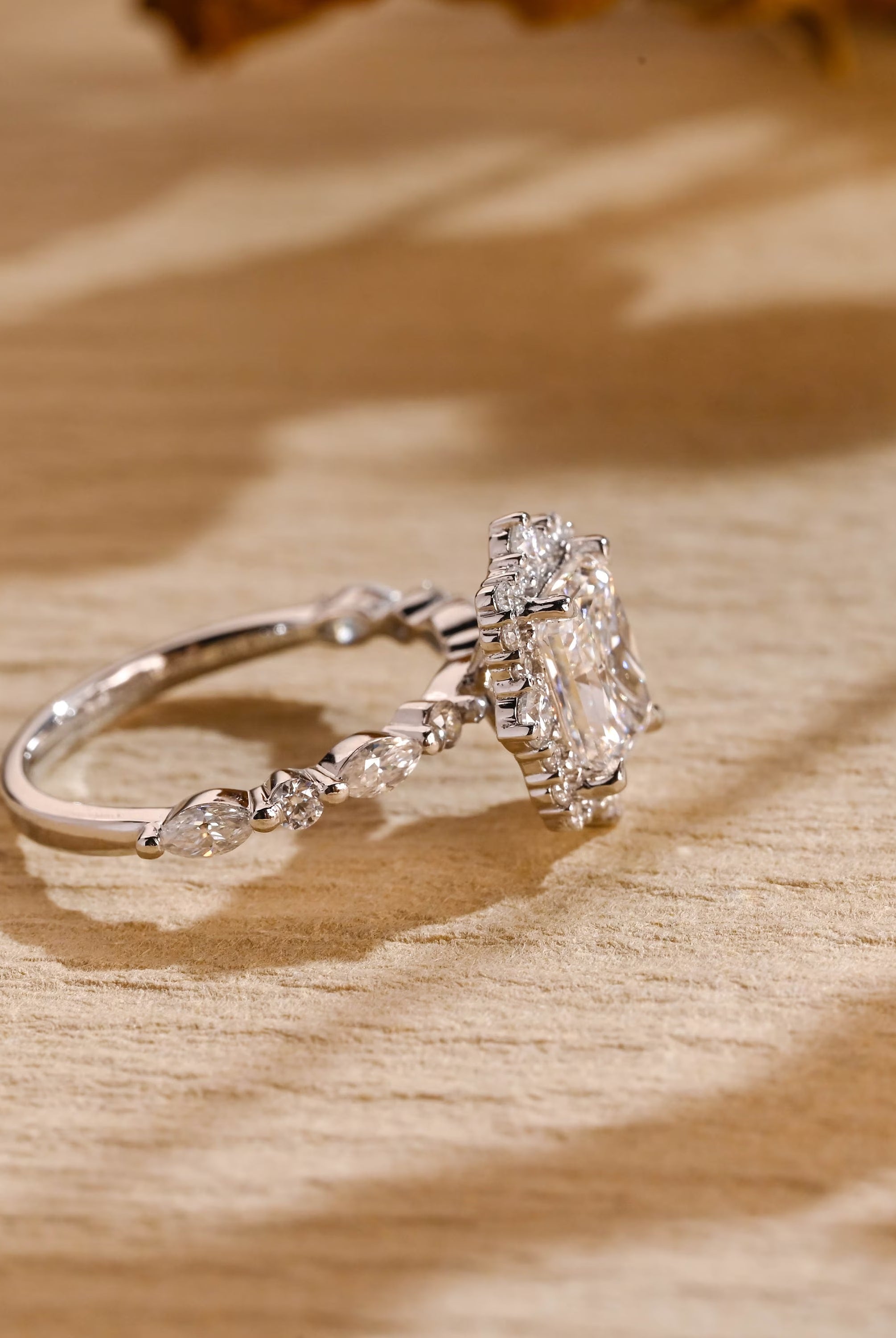 lab diamond alternative engagement ring