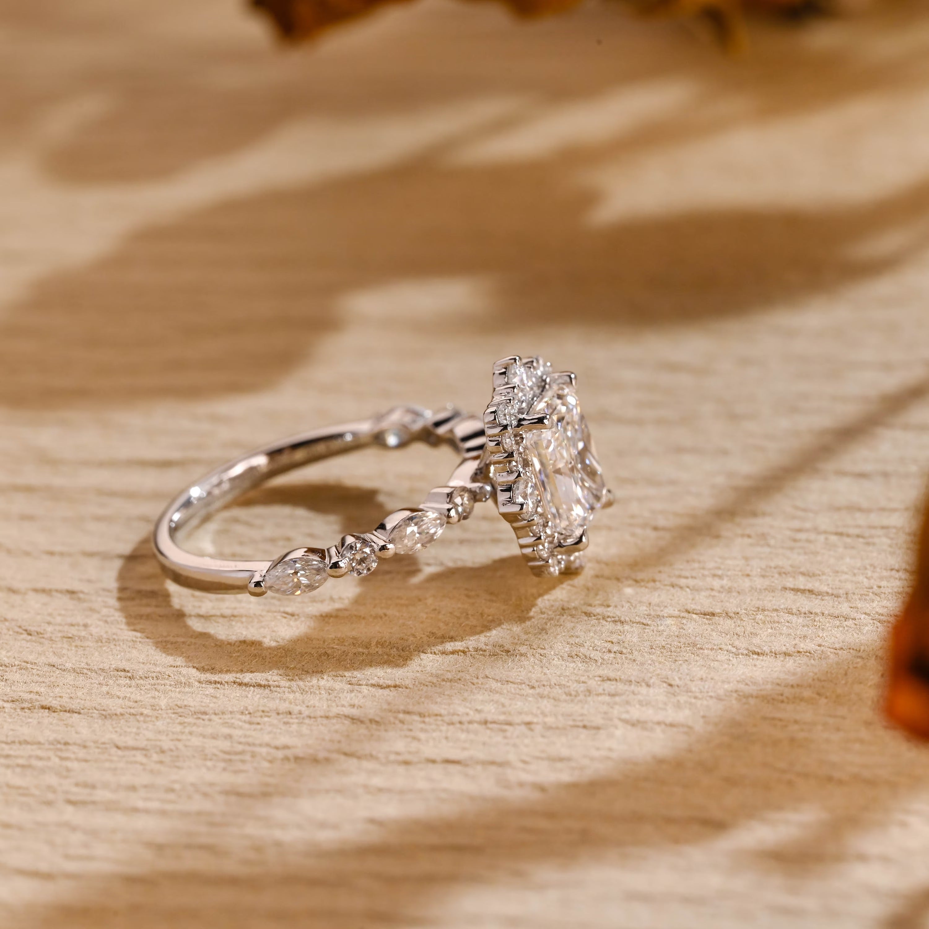 lab diamond alternative engagement ring