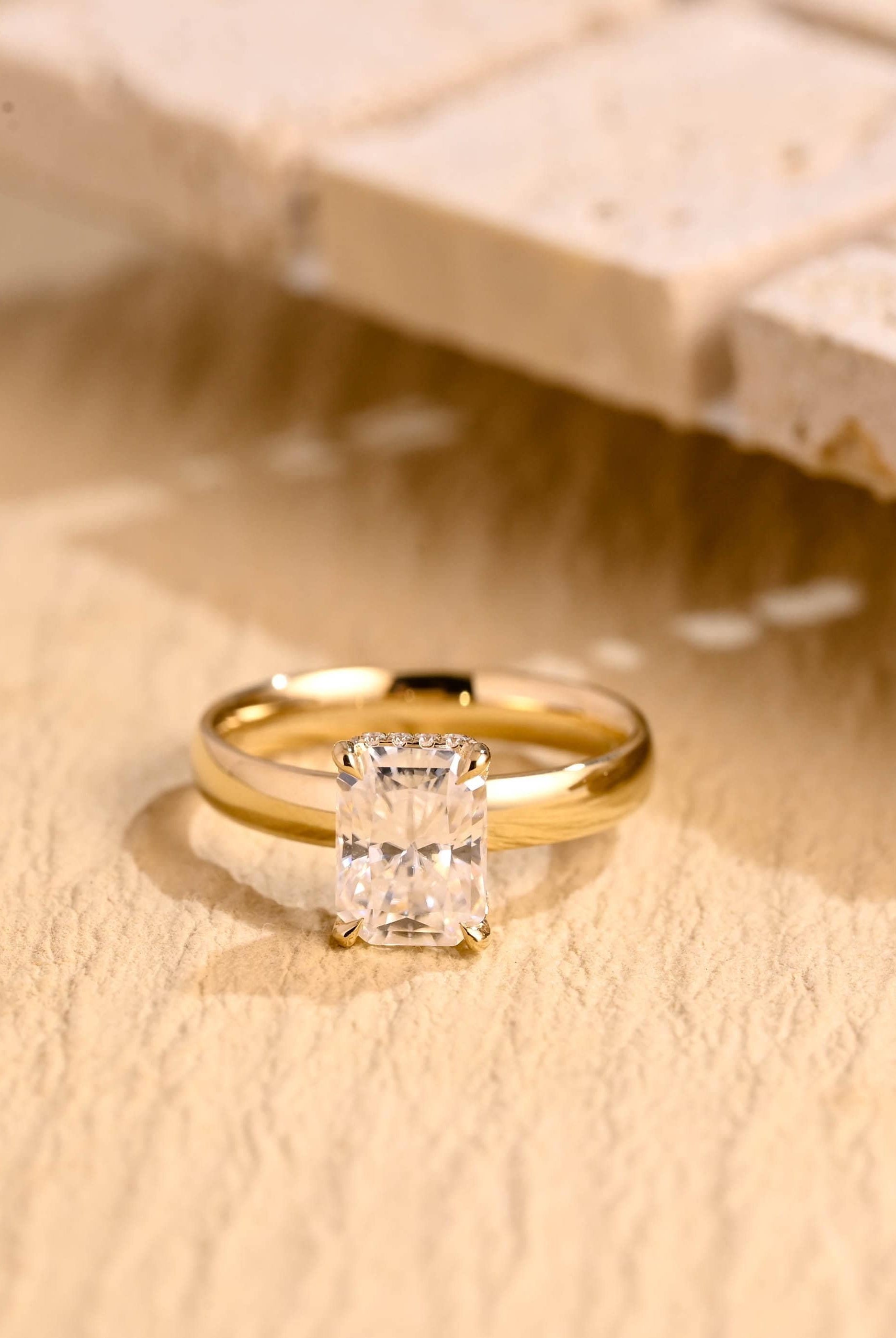 1 Carat Radiant Cut Moissanite Ring