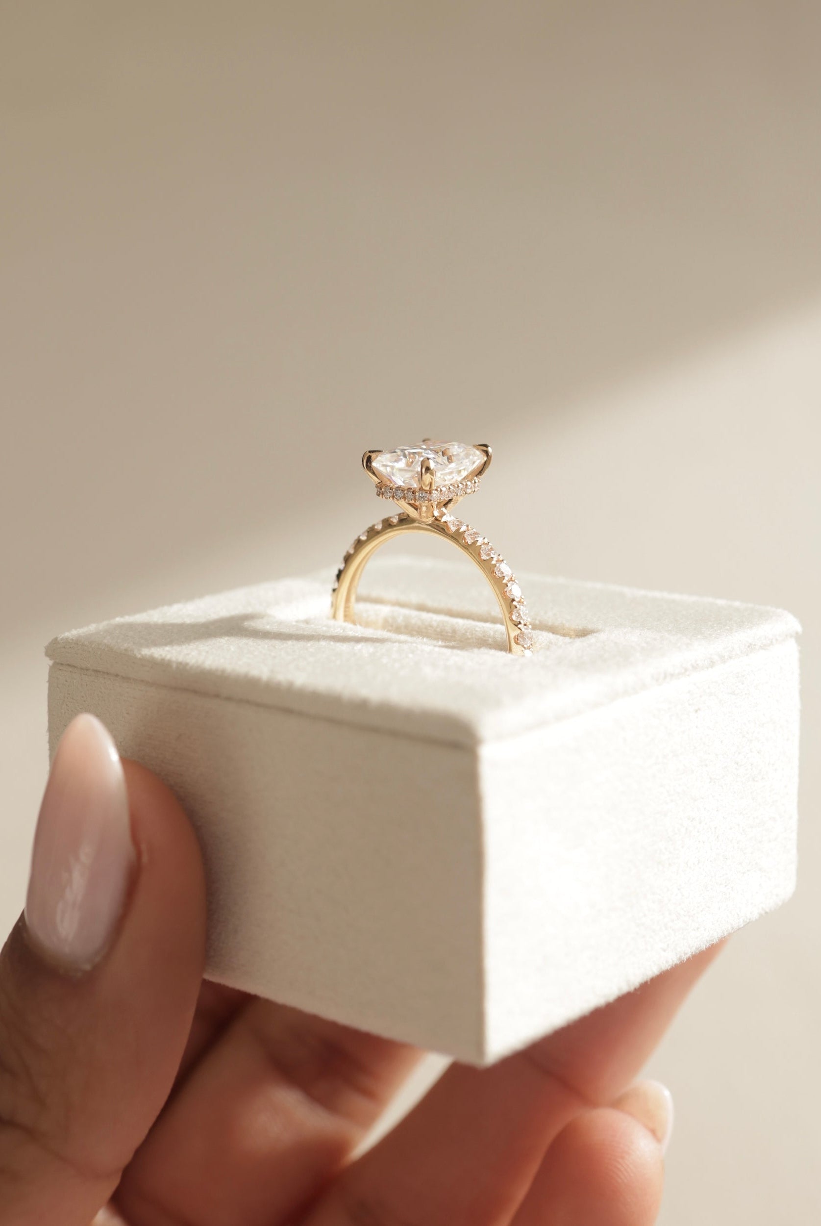 Diamond Hidden Halo Moissanite Ring