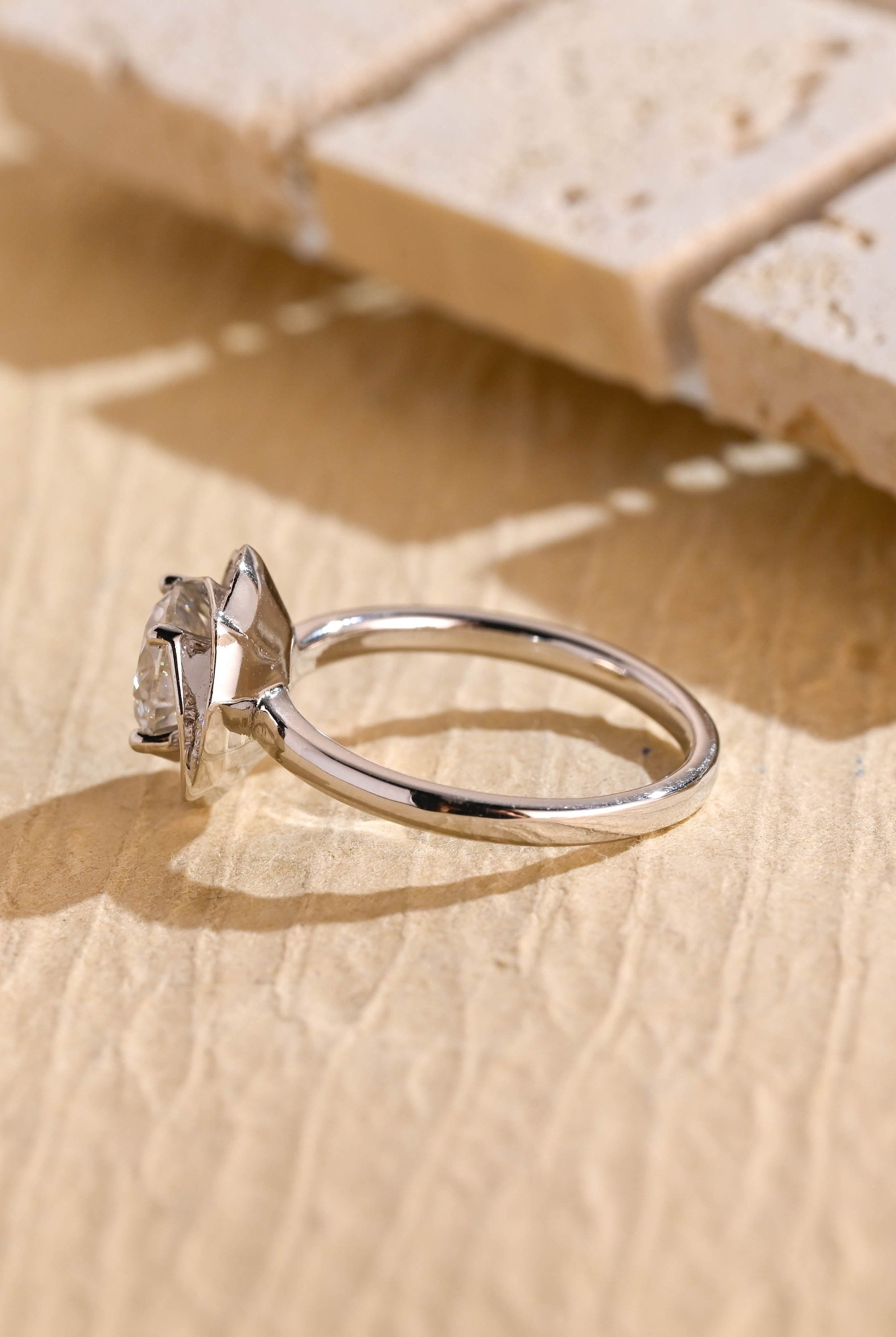 Cluster Moissanite Engagement Ring