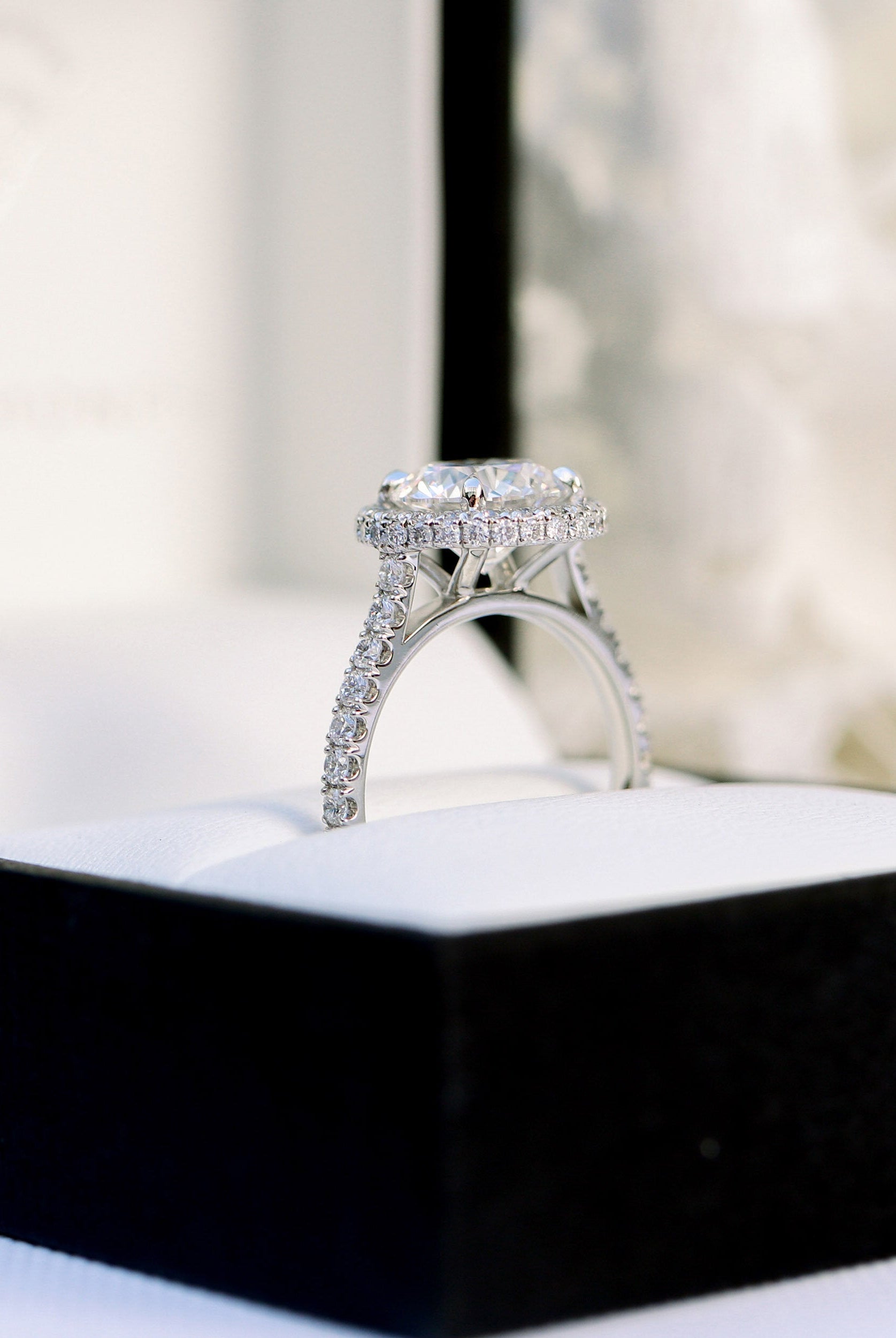 2 Carat Moissanite Halo Ring