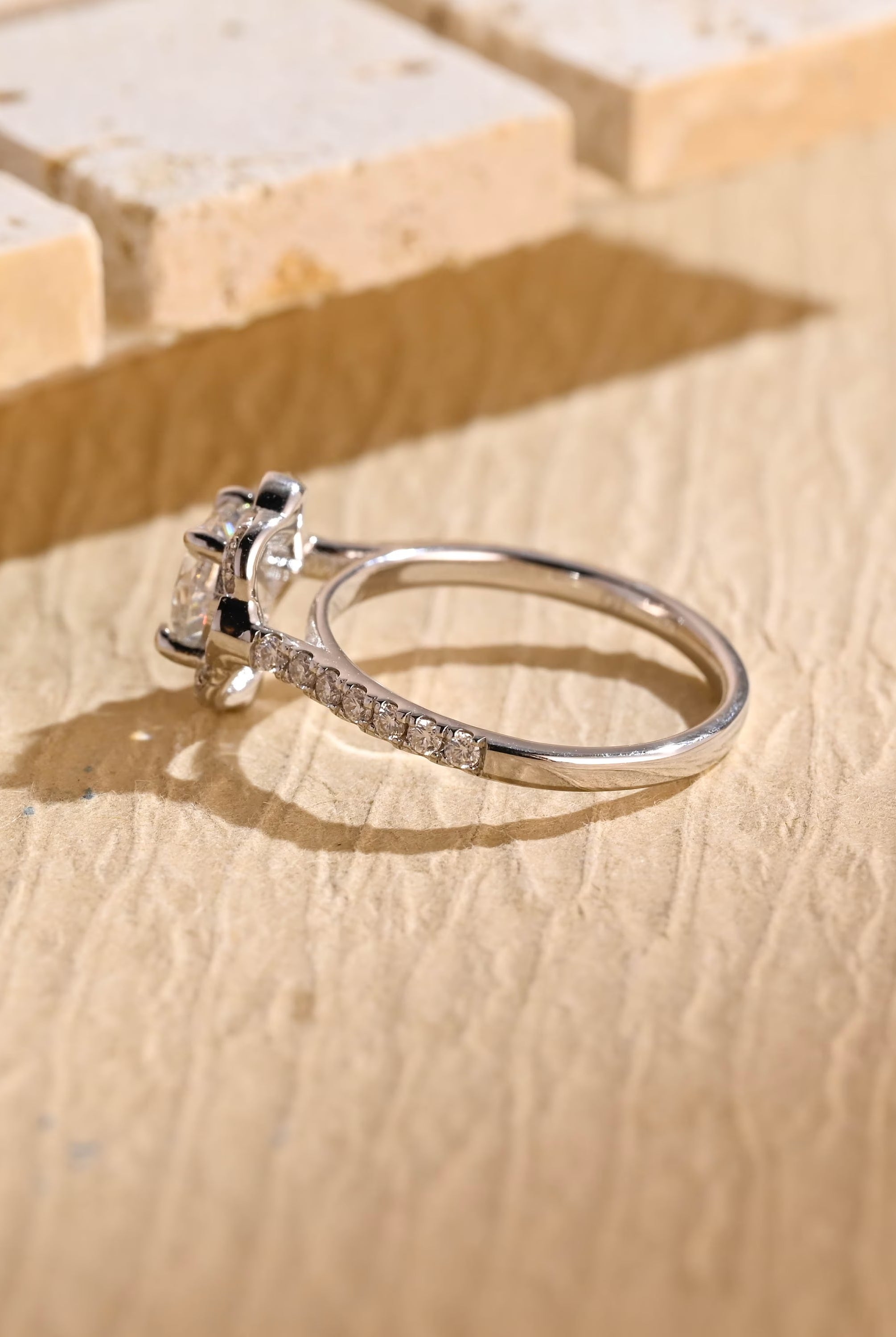 Pavé Moissanite Engagement Ring