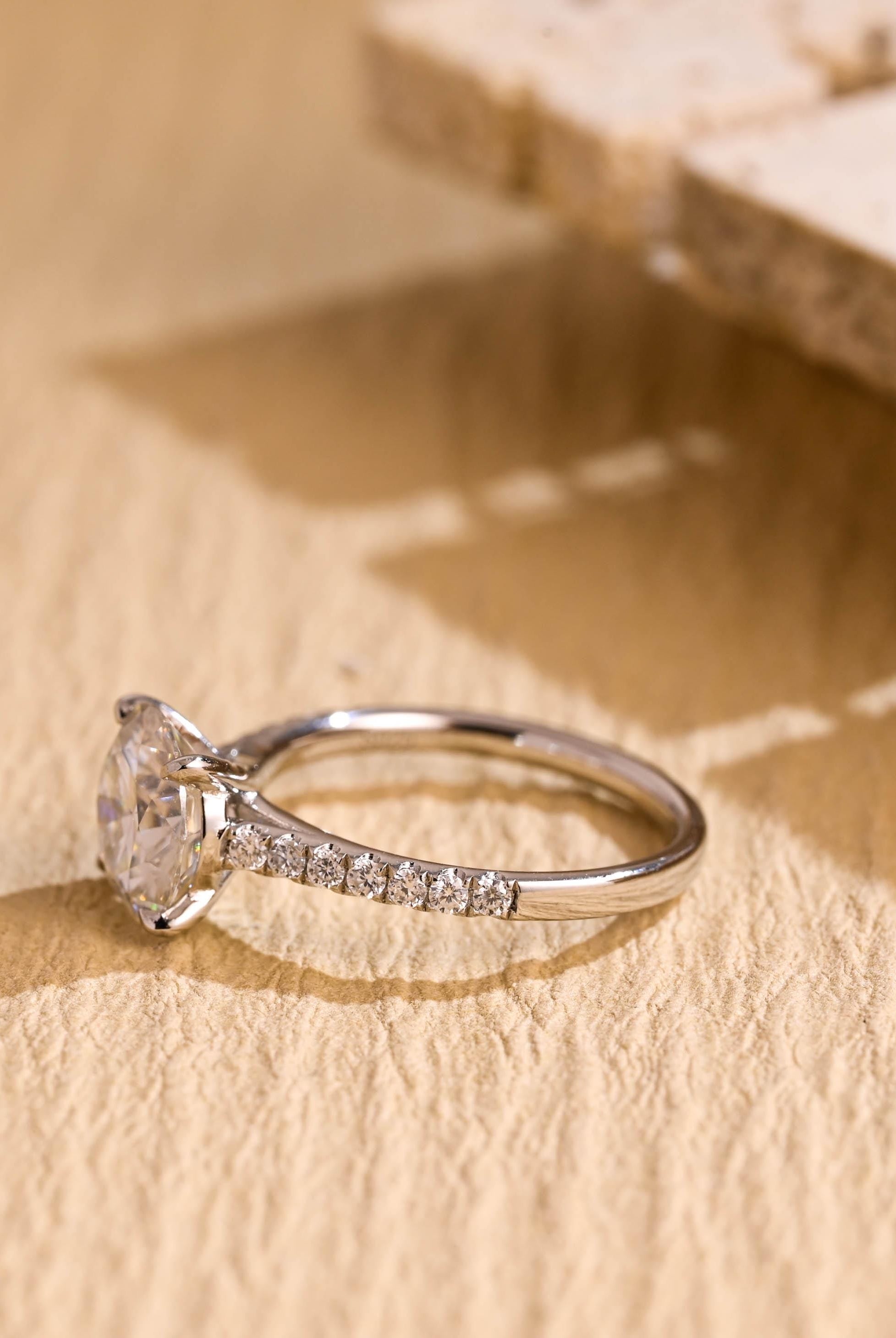 Pavé Diamond Moissanite Ring