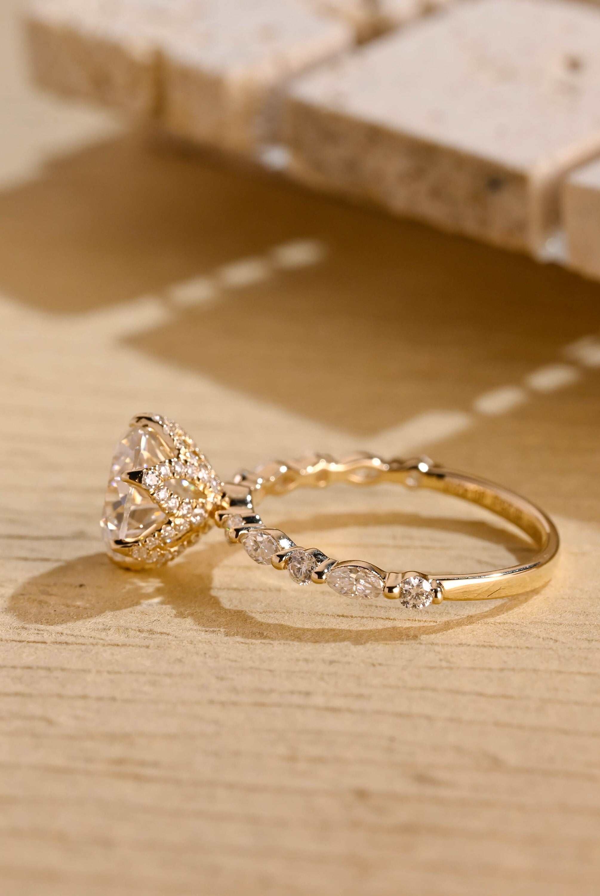 Pavé Moissanite Engagement Ring