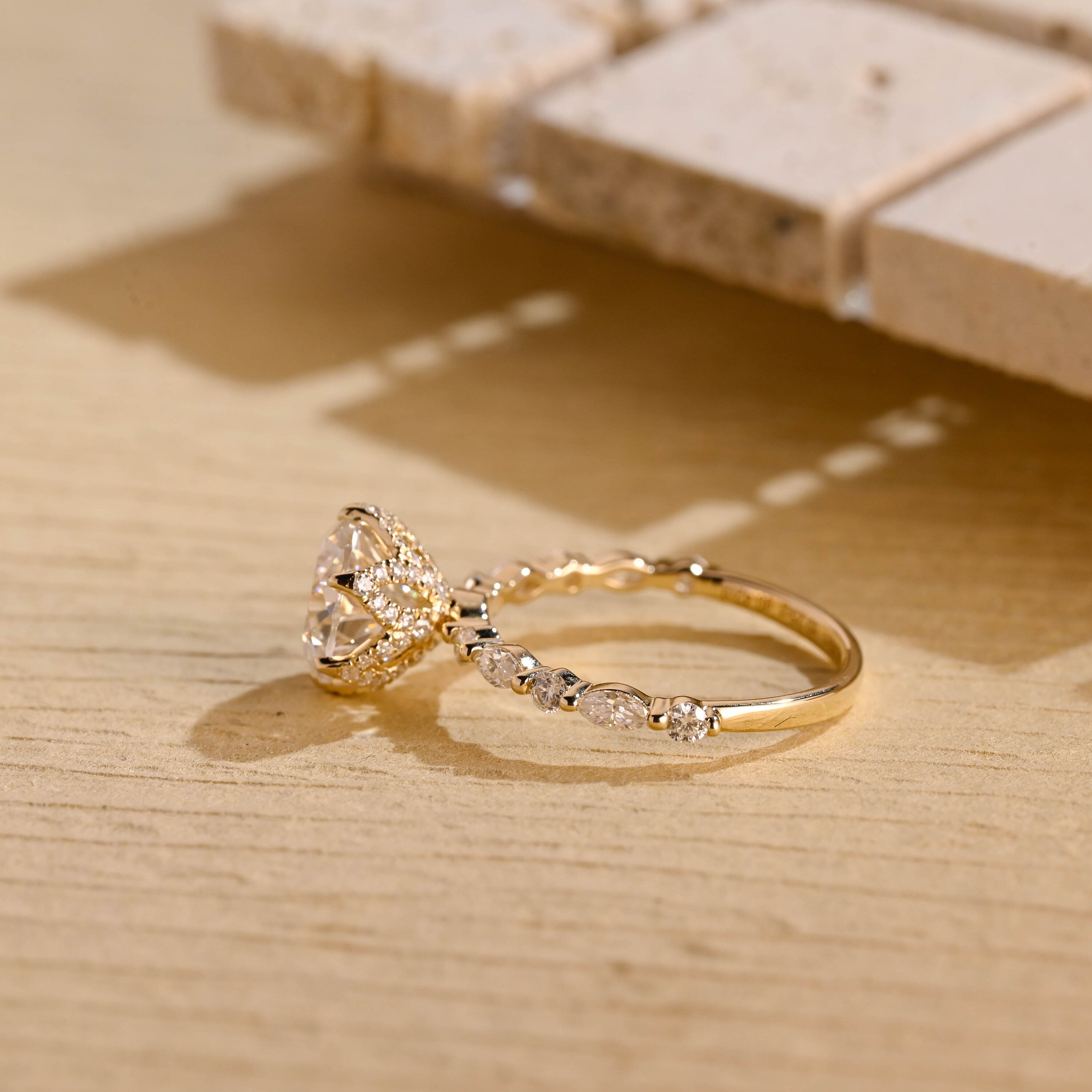 Pavé Moissanite Engagement Ring
