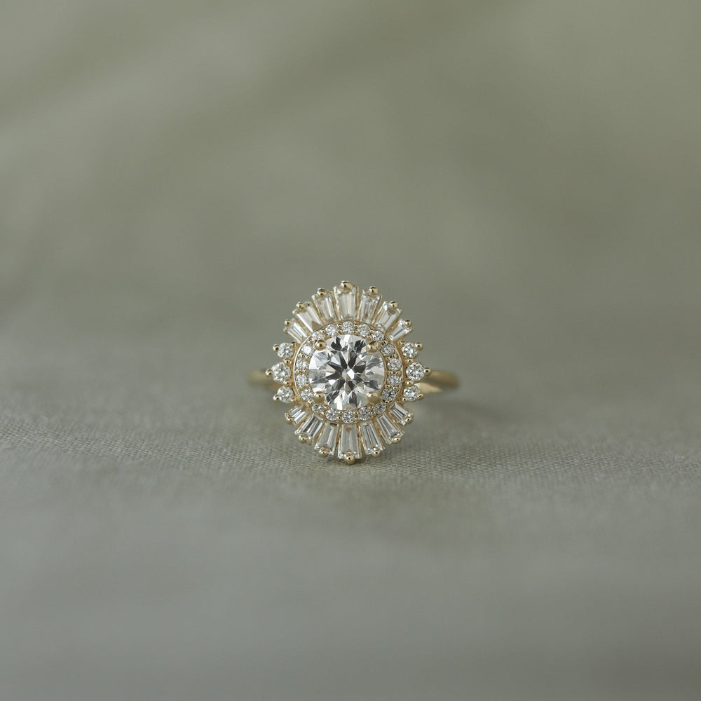 Round Moissanite Diamond Ring