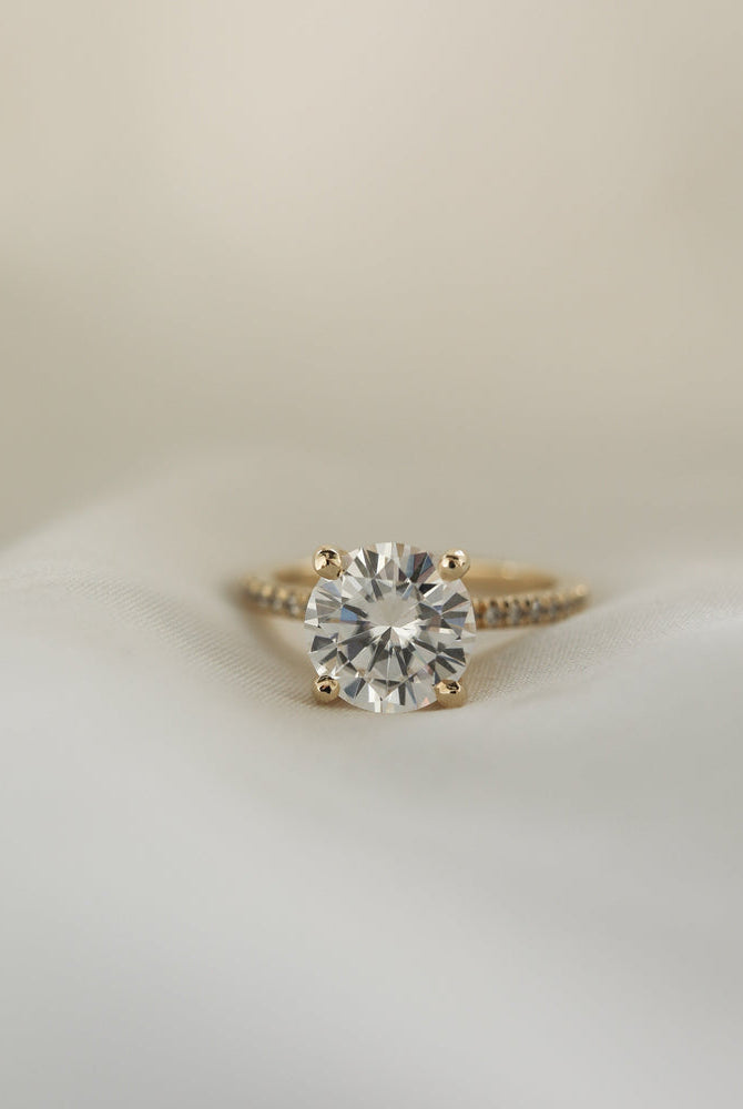 Round Pave Engagement Ring