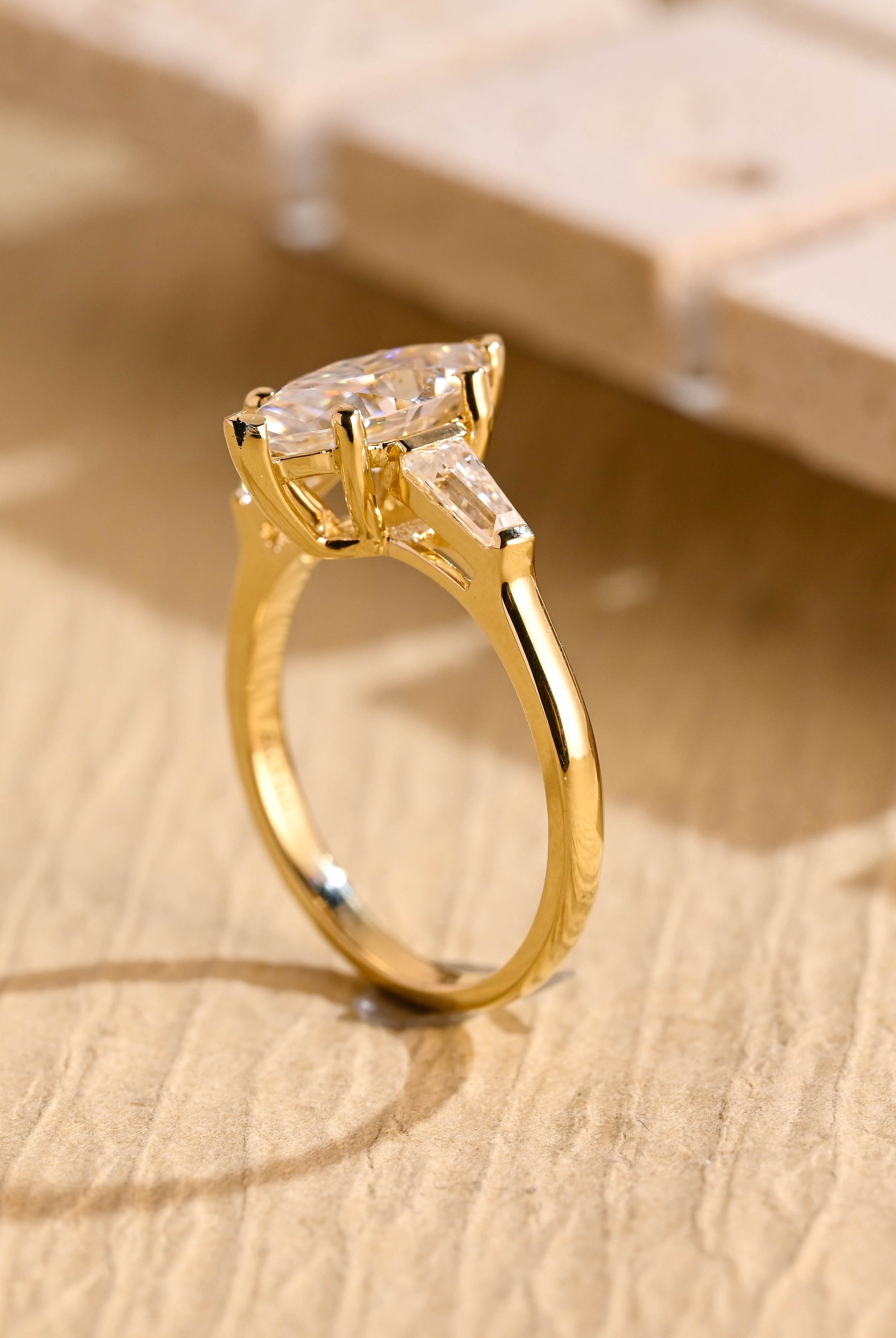 White Gold Marquise Moissanite Ring