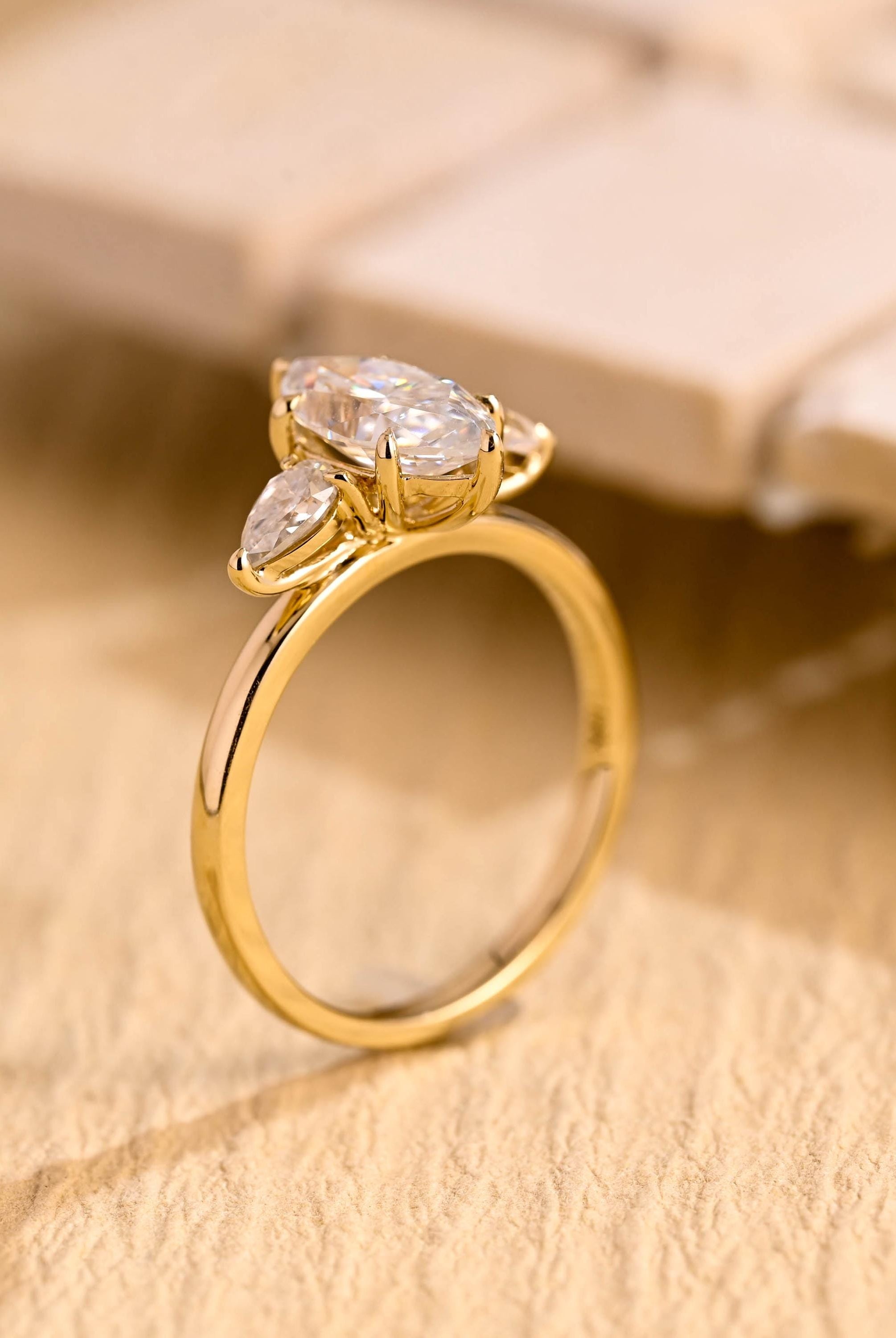 1 Carat Marquise Moissanite Ring