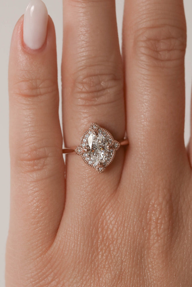 Oval Halo Engagement Ring