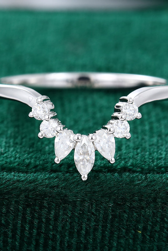 0-27-ct-round-marquise-pear-moissanite-curved-wedding-band