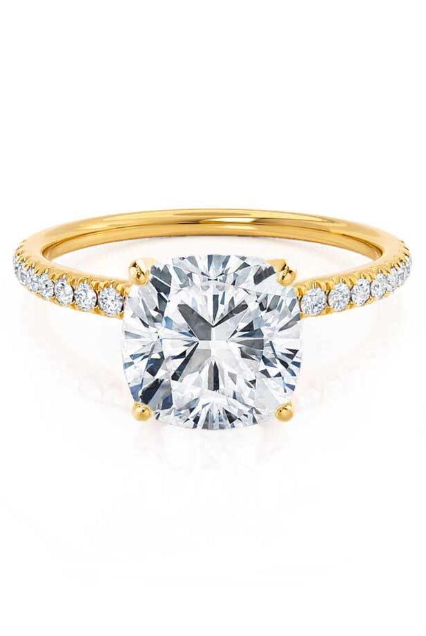 1.30 CT Cushion Shaped Moissanite Solitaire Style Engagement Ring