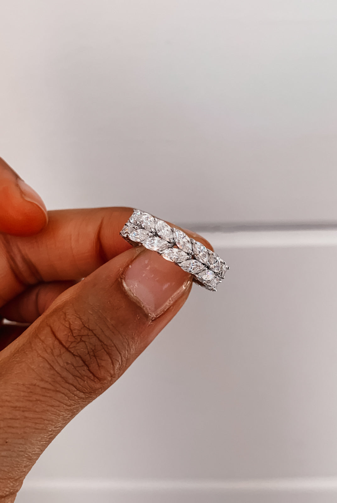 marquise-shaped-moissanite-wedding-band