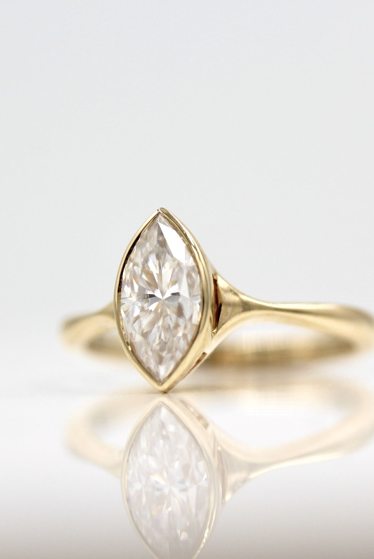 Modern Moissanite Ring