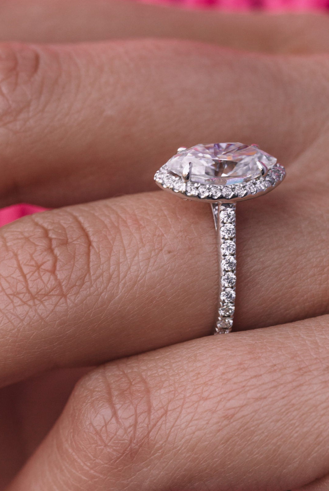 14K White Gold Moissanite Ring