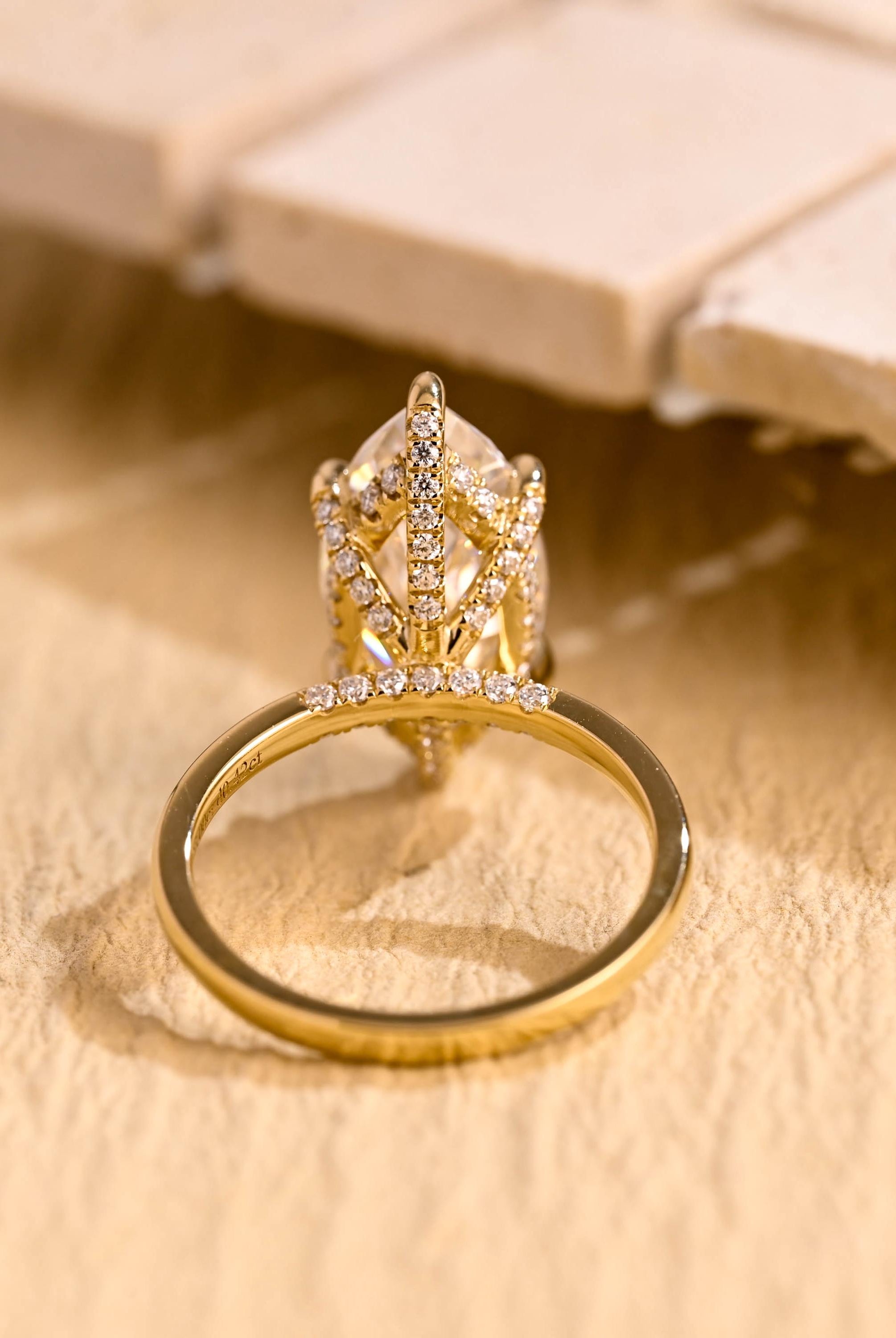 White Gold Marquise Moissanite Ring