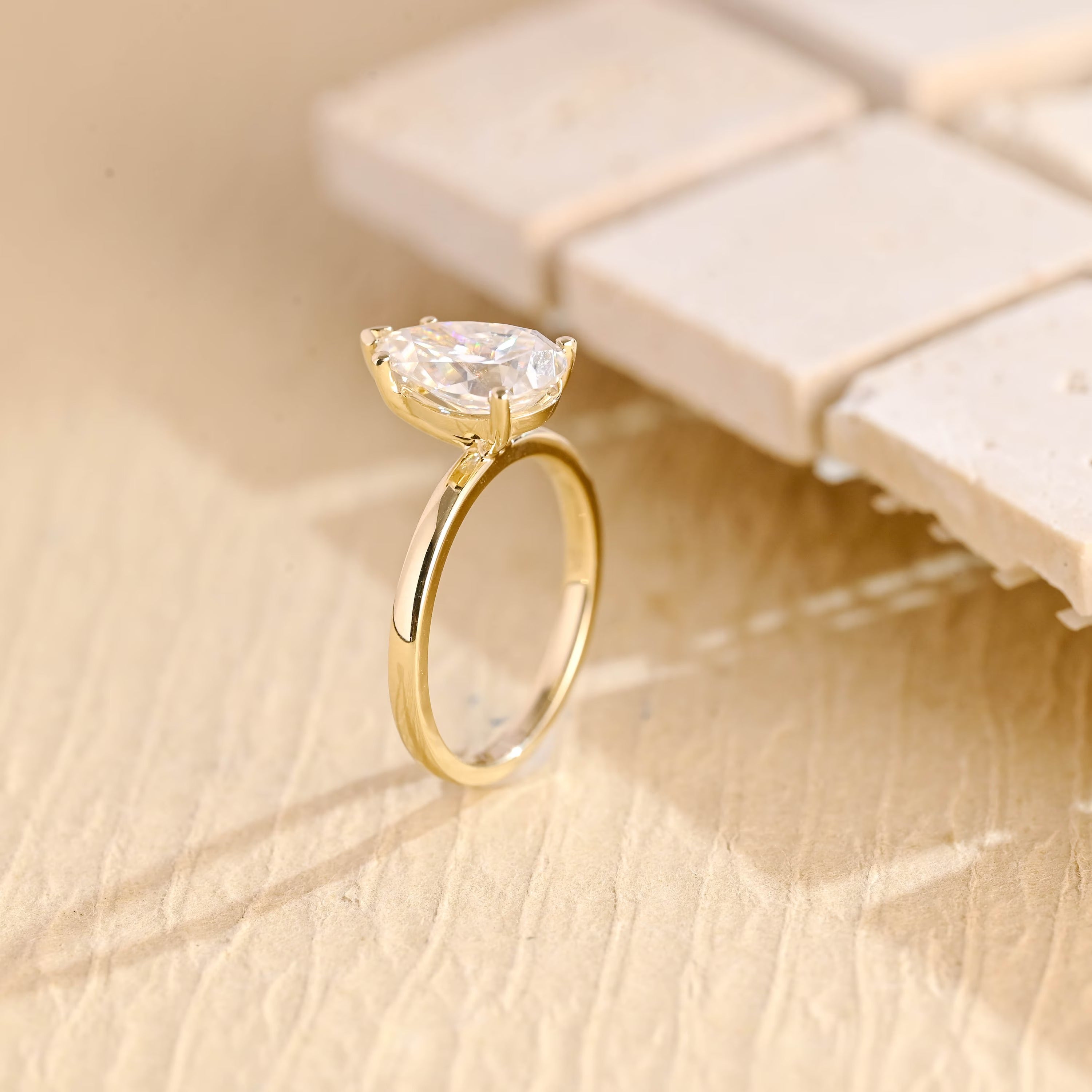 fine jewelry pear cut moissanite ring