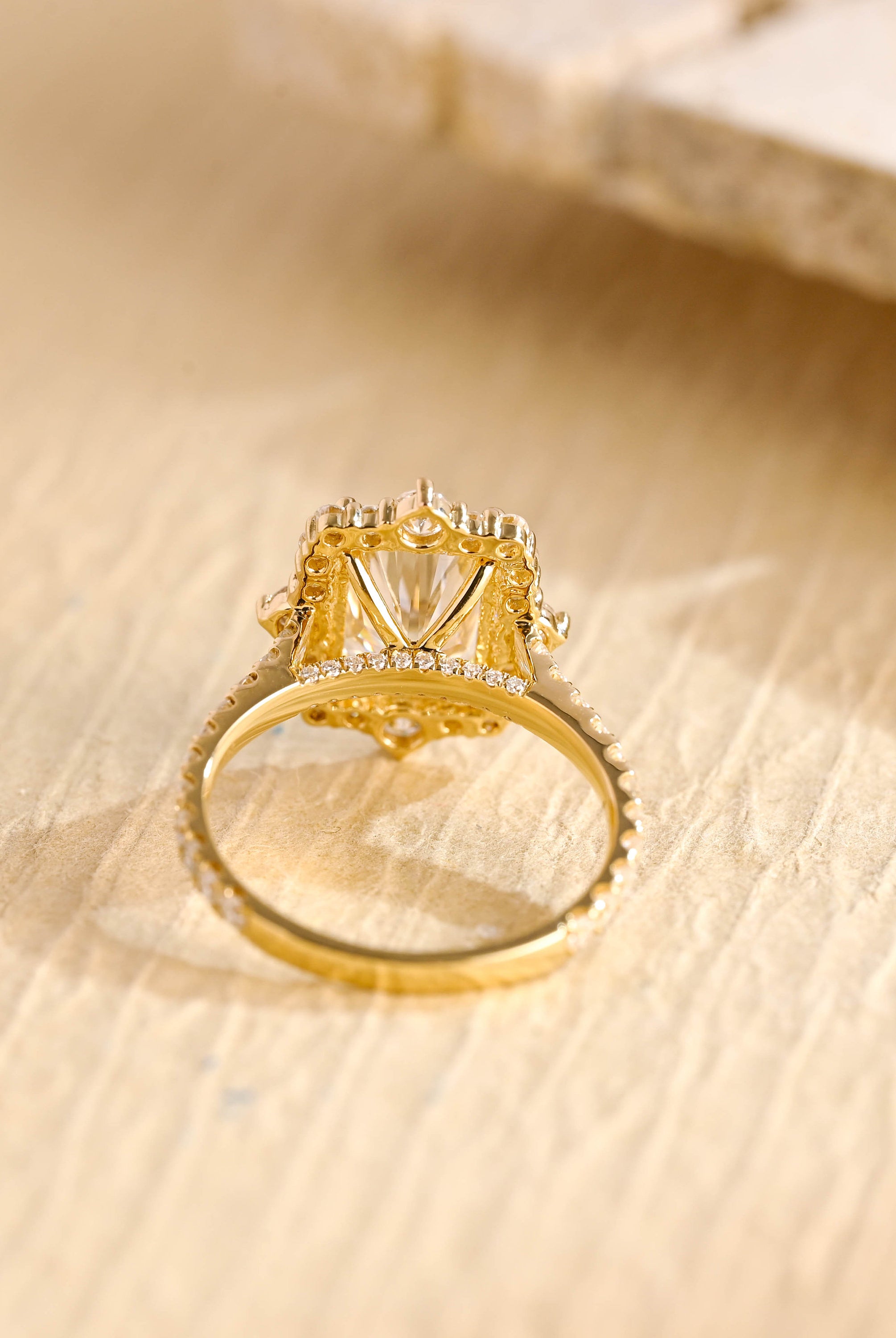 classic cluster engagement ring moissanite radiant cut